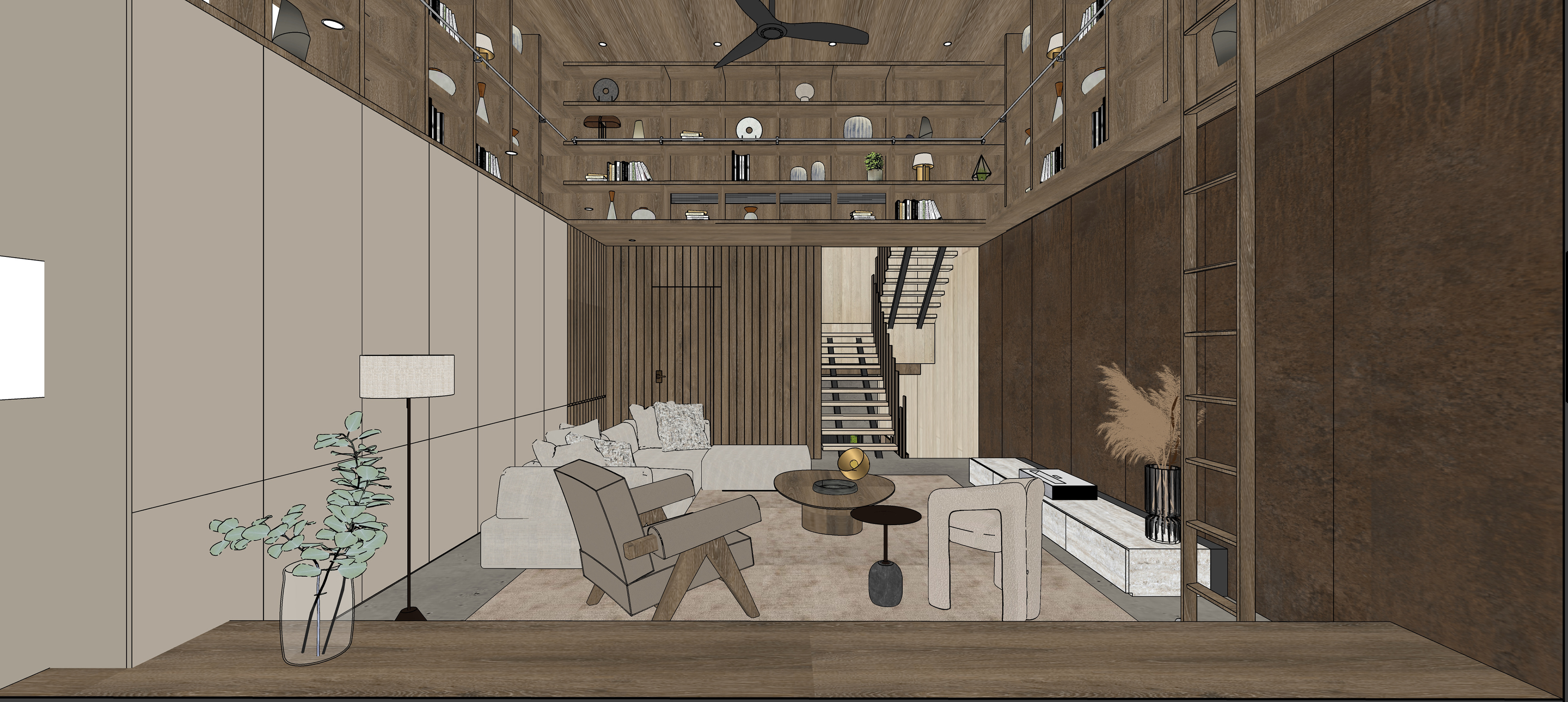 MEZZANINE LIVING/ENTERTAINMENT VIEW 1
