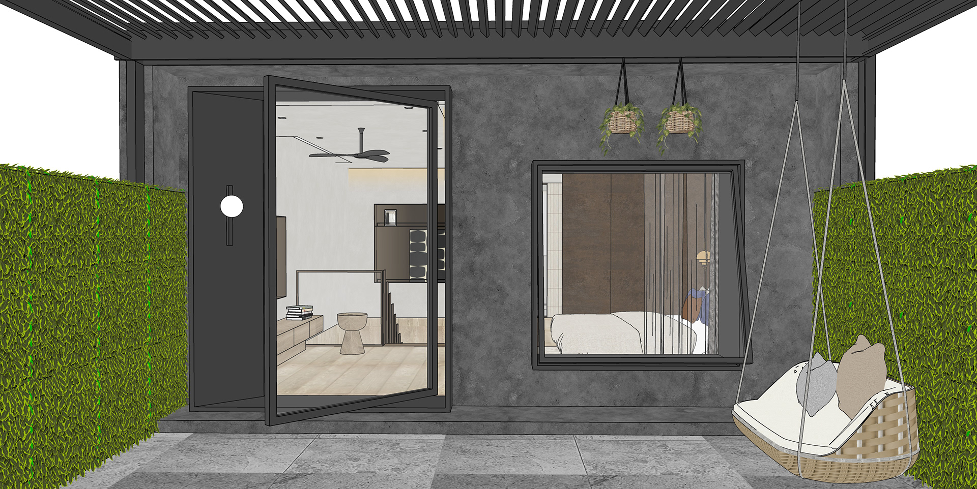 L3 FACADE (DARKER TONE TEXTURED PAINT & TILES)