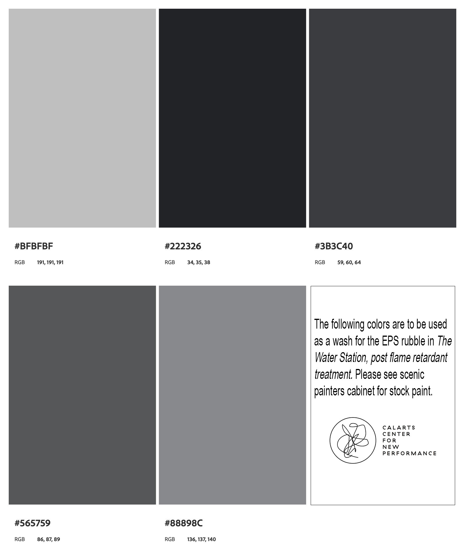 Color palette for rubble.