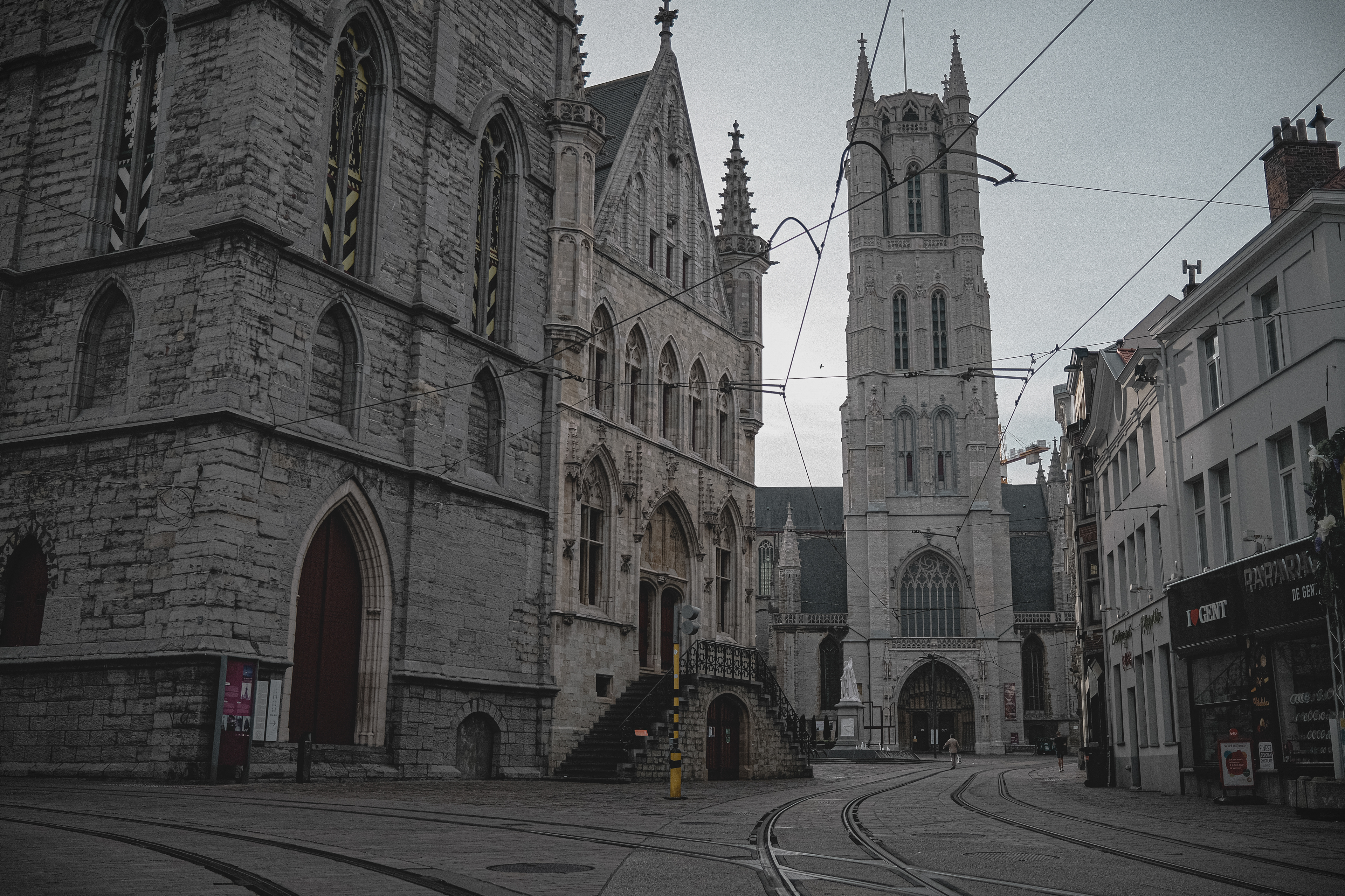 View of Bbelfort and St-Bavo, Ghent