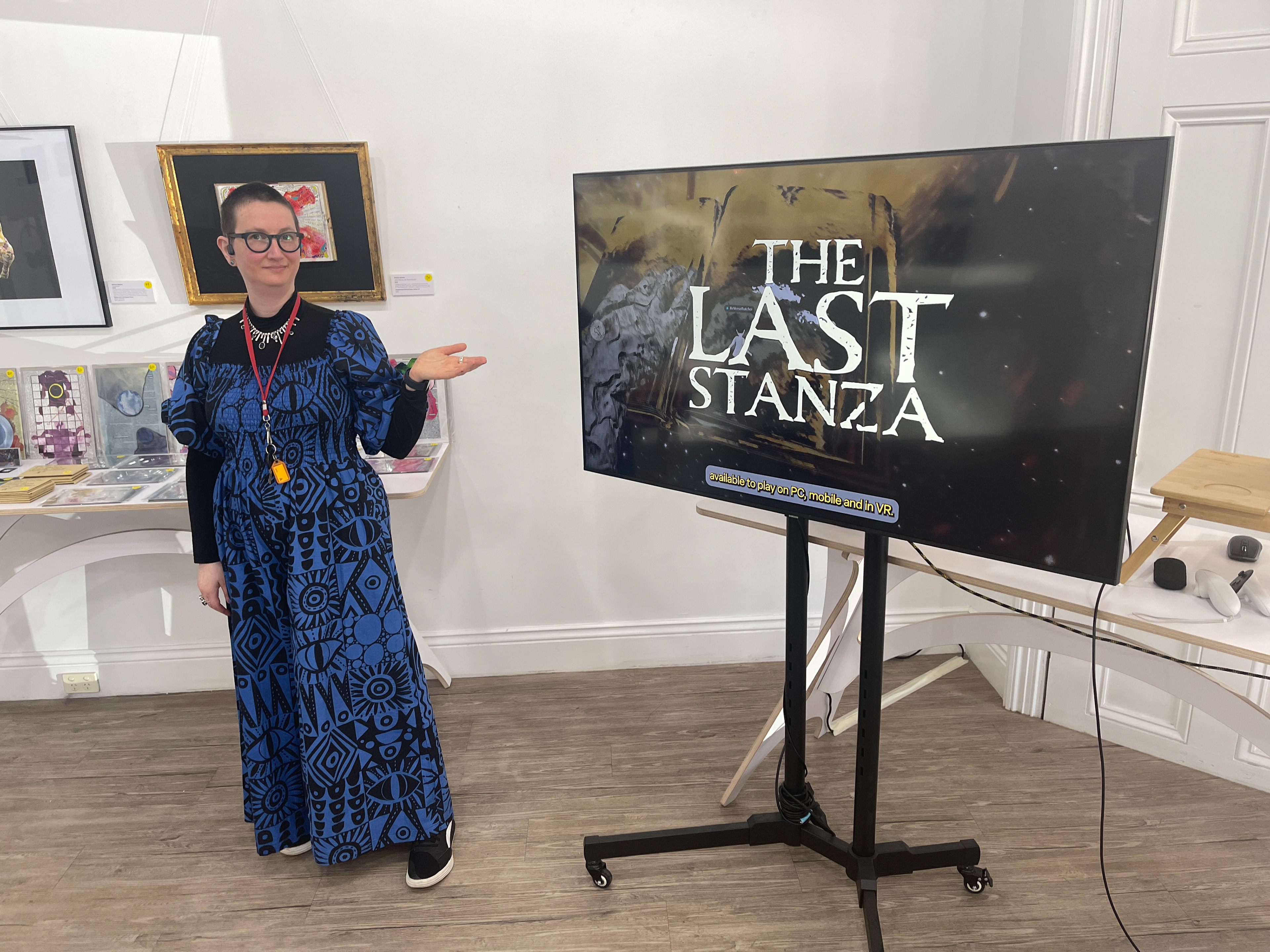 rVb, with "The Last Stanza" playthrough video, on-screen in Arts Space Ballarat, 2025