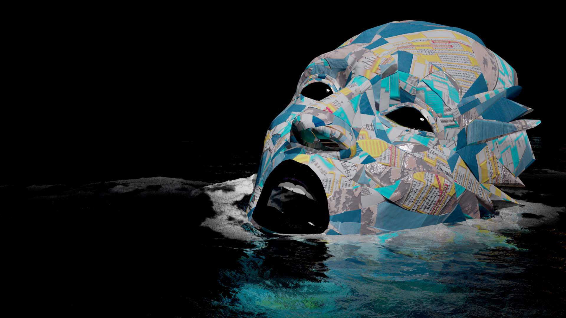 Still from Videopoem of "No Beginning", from "The Continuous Present", by ReVerse Butcher & Kylie Supski