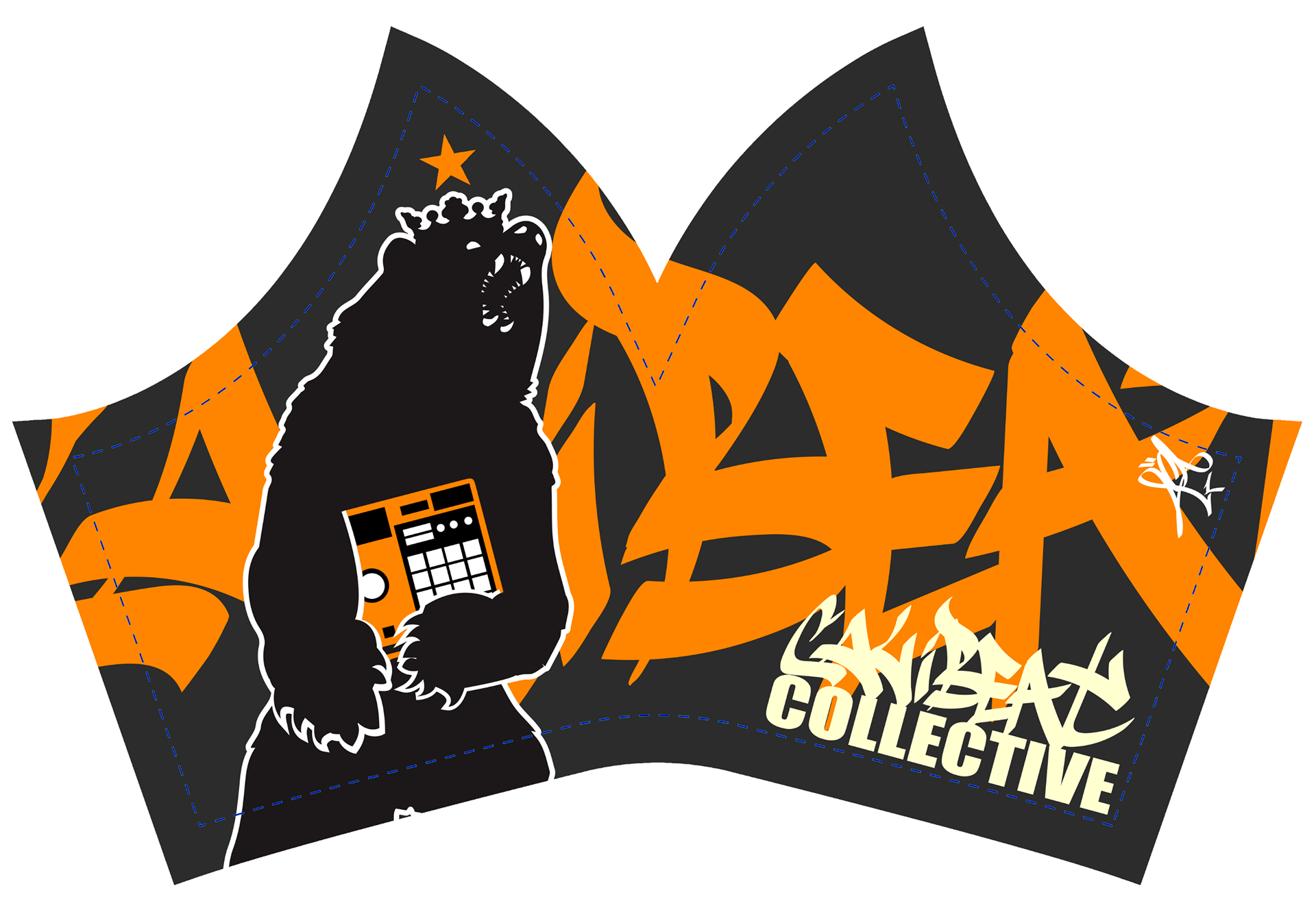 Cali Beat Collective Corona Face Mask - Giants Color Theme.