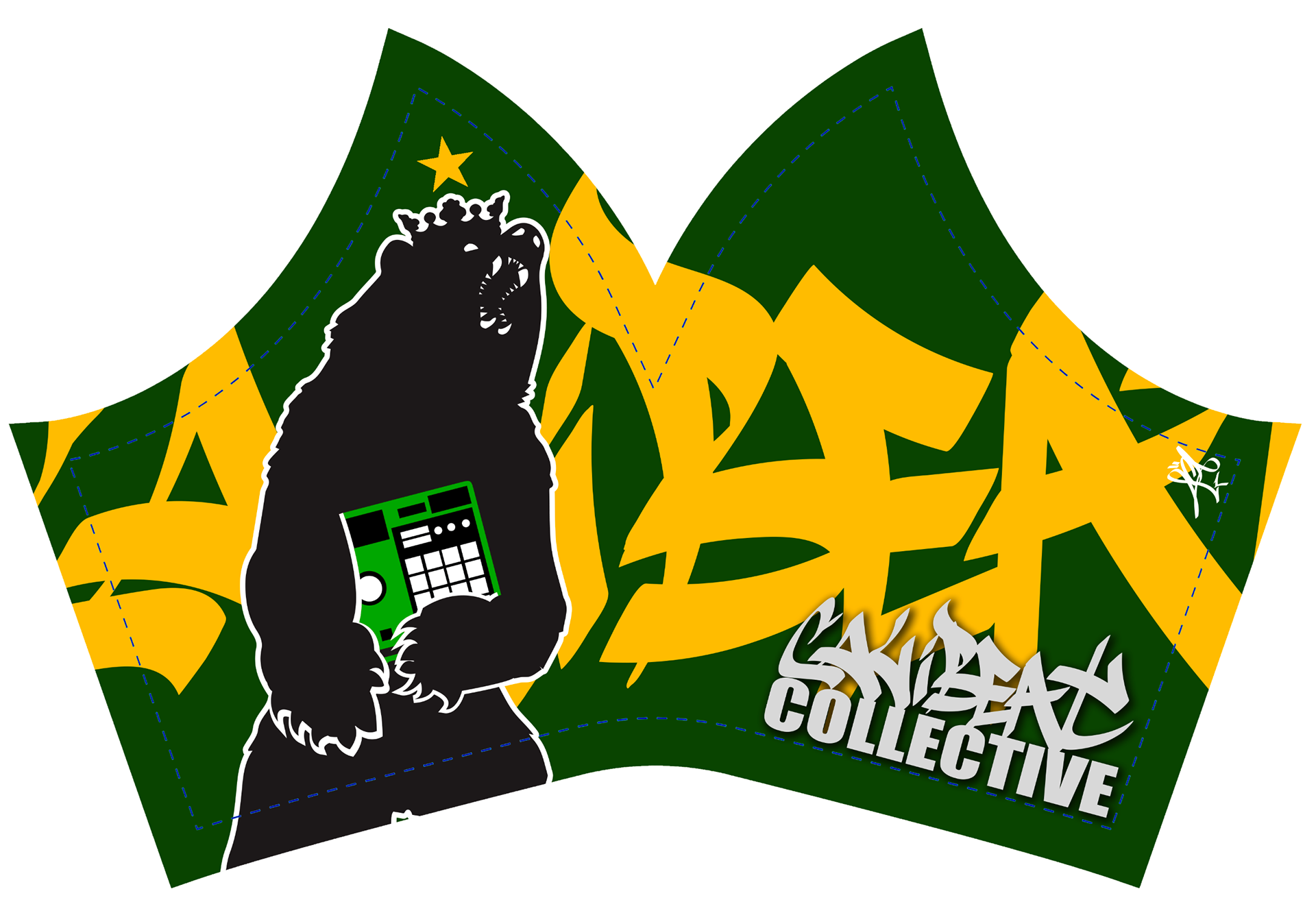 Cali Beat Collective Corona Face Mask - A's Color Theme.