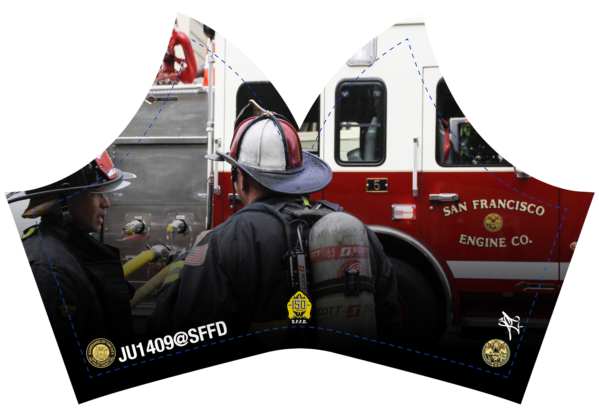 SFFD Corona Face Mask - On Scene