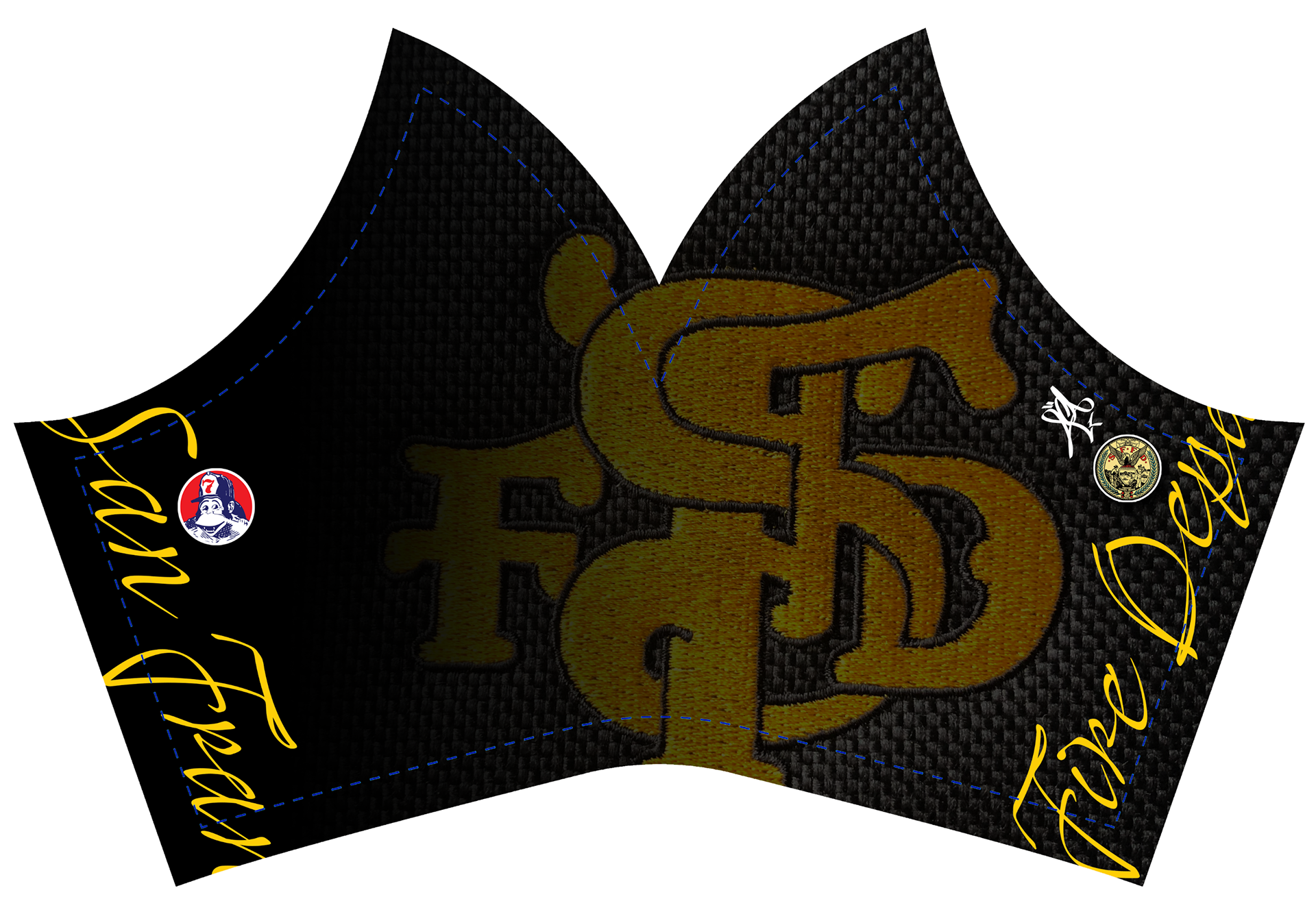 SFFD Corona Face Mask - Old School Chief Cursive.