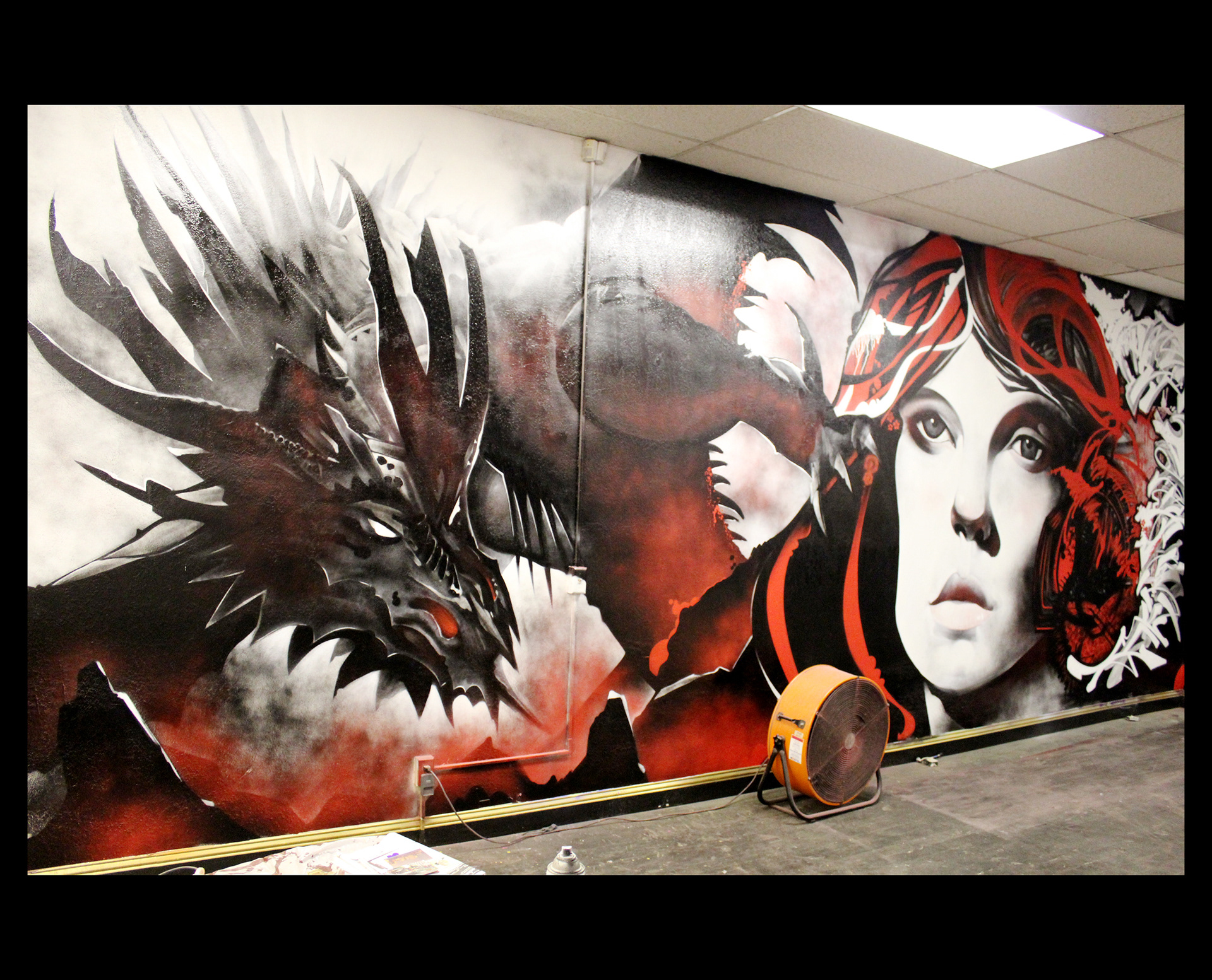 The Dragon was fun to do because the elements of his horns delt with Atmospheric Perspective.