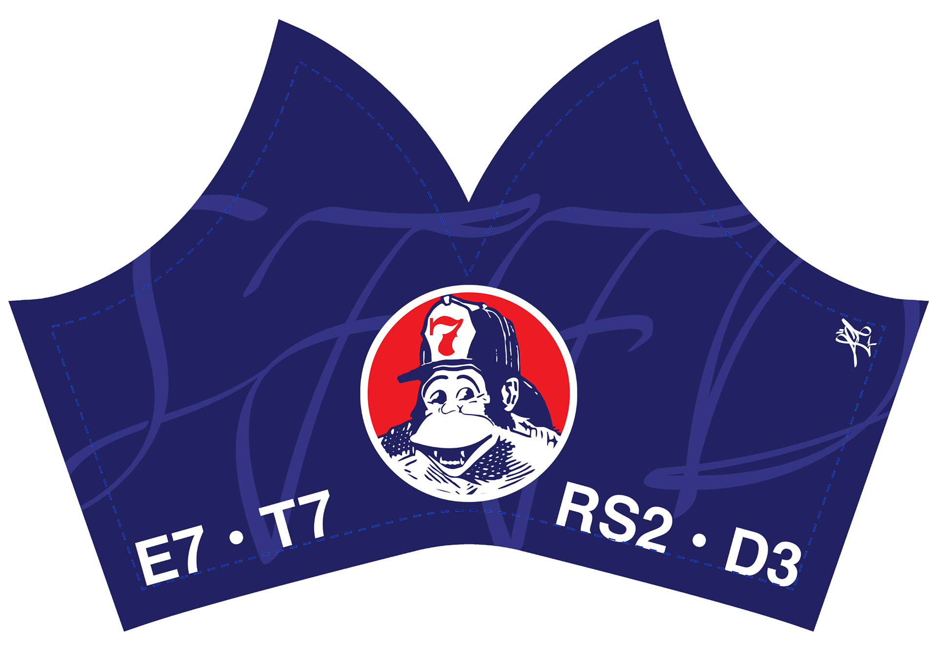 SFFD Corona Face Mask - Script Style Ben Davis - Station 7