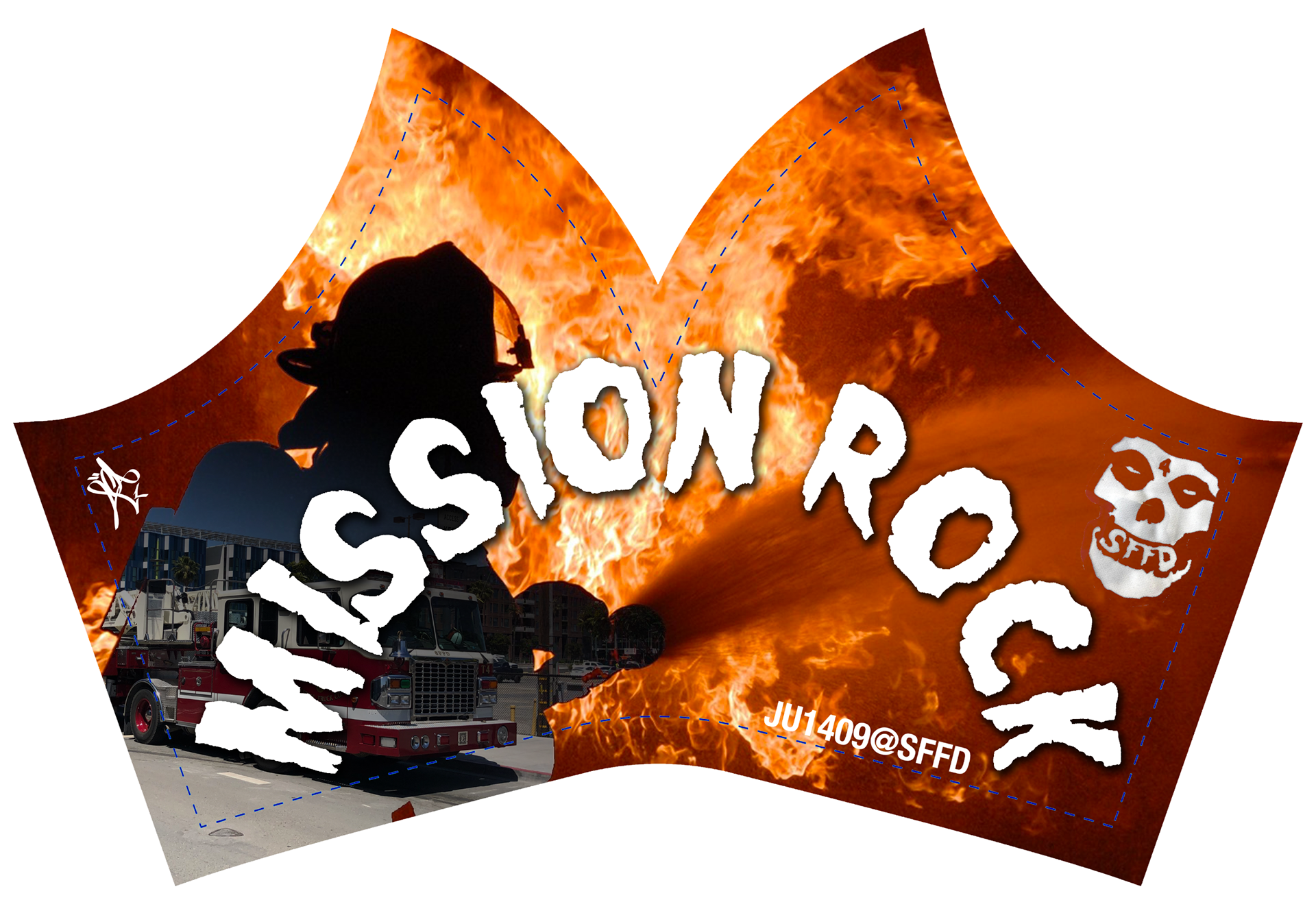 SFFD Corona Face Mask - Mission Rock Fire Station 4