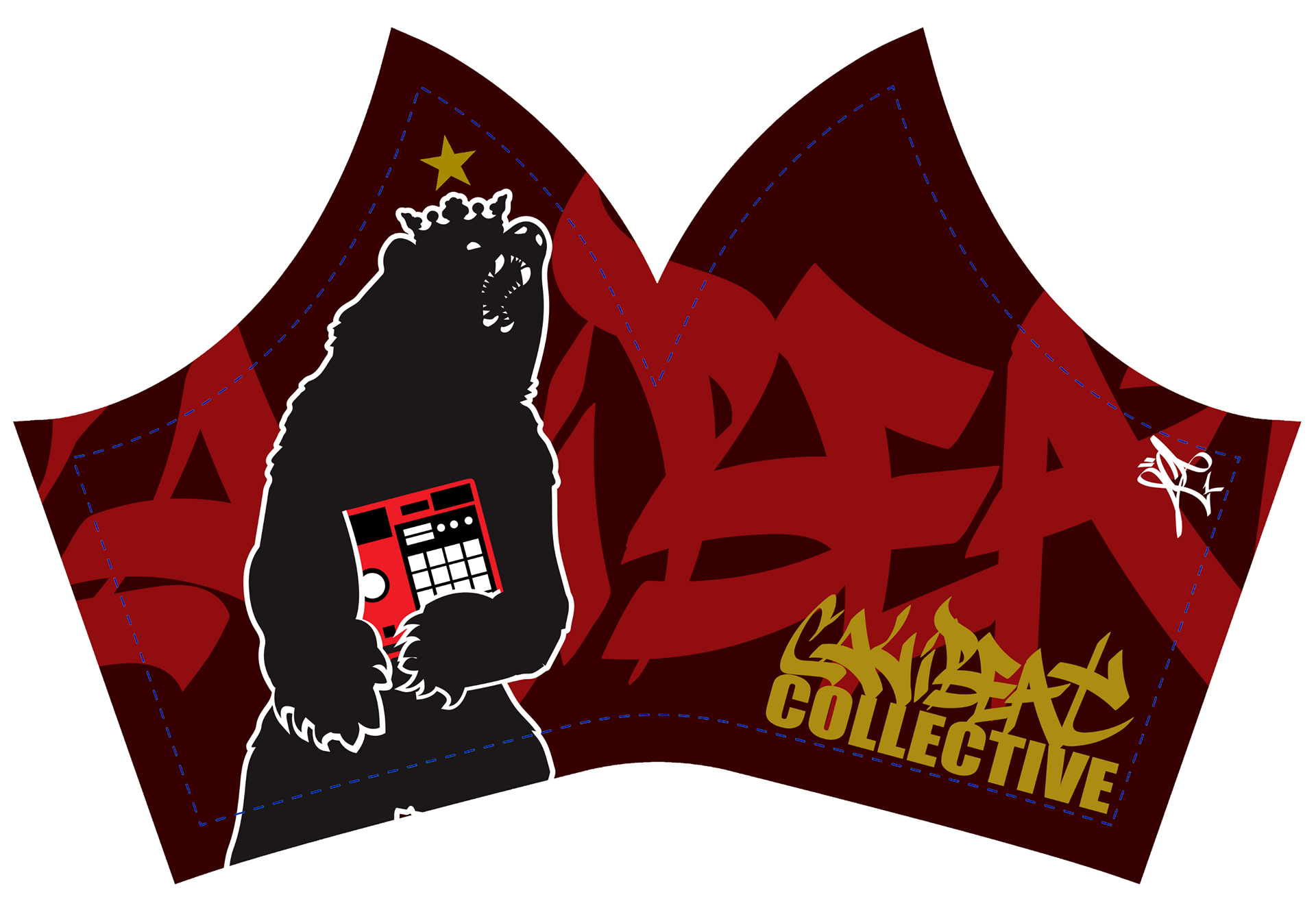 Cali Beat Collective Corona Face Mask - 49ers Color Theme. 