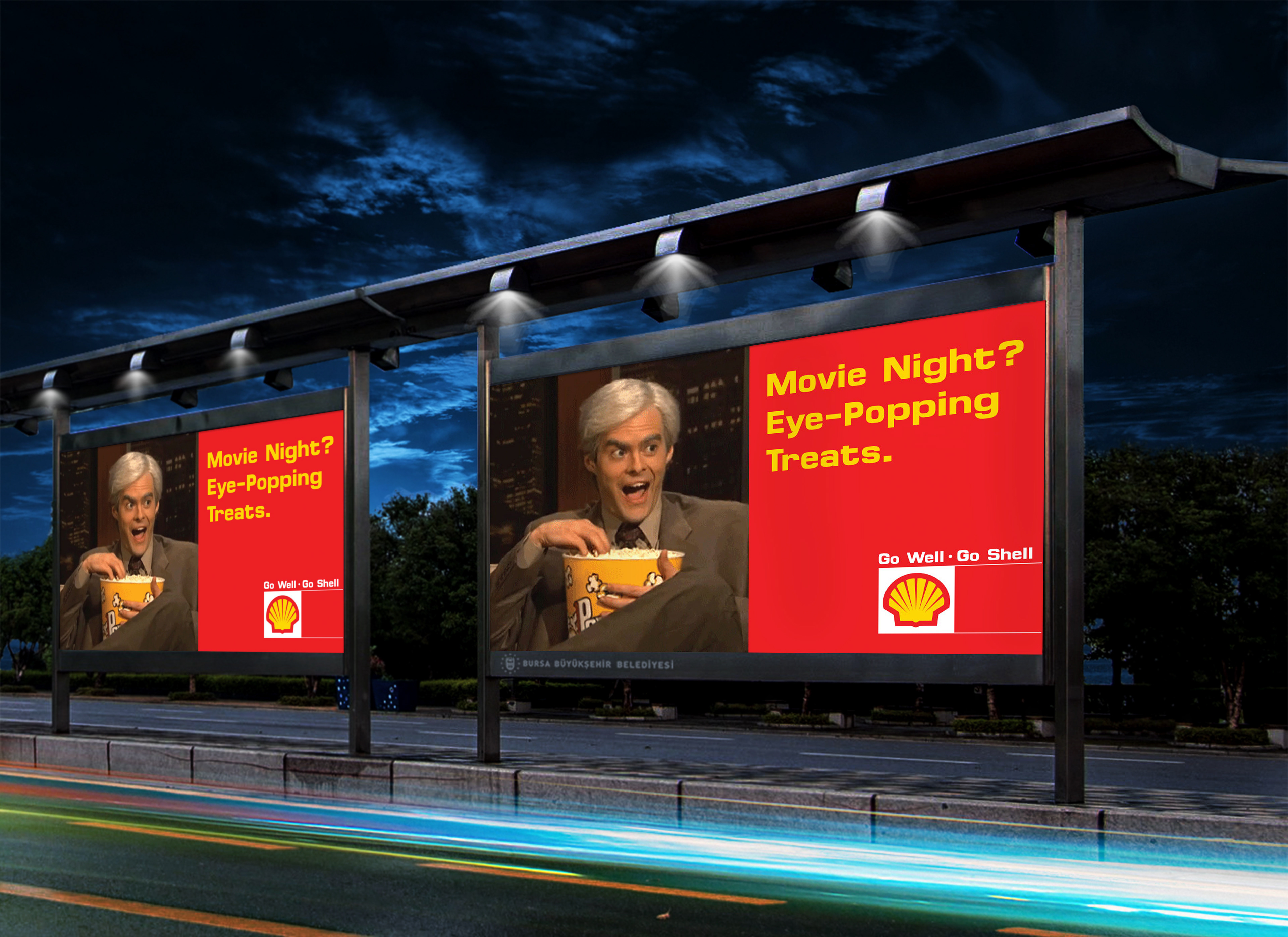 Shell Journeys Billboard: Movie night? Eye-popping treats.