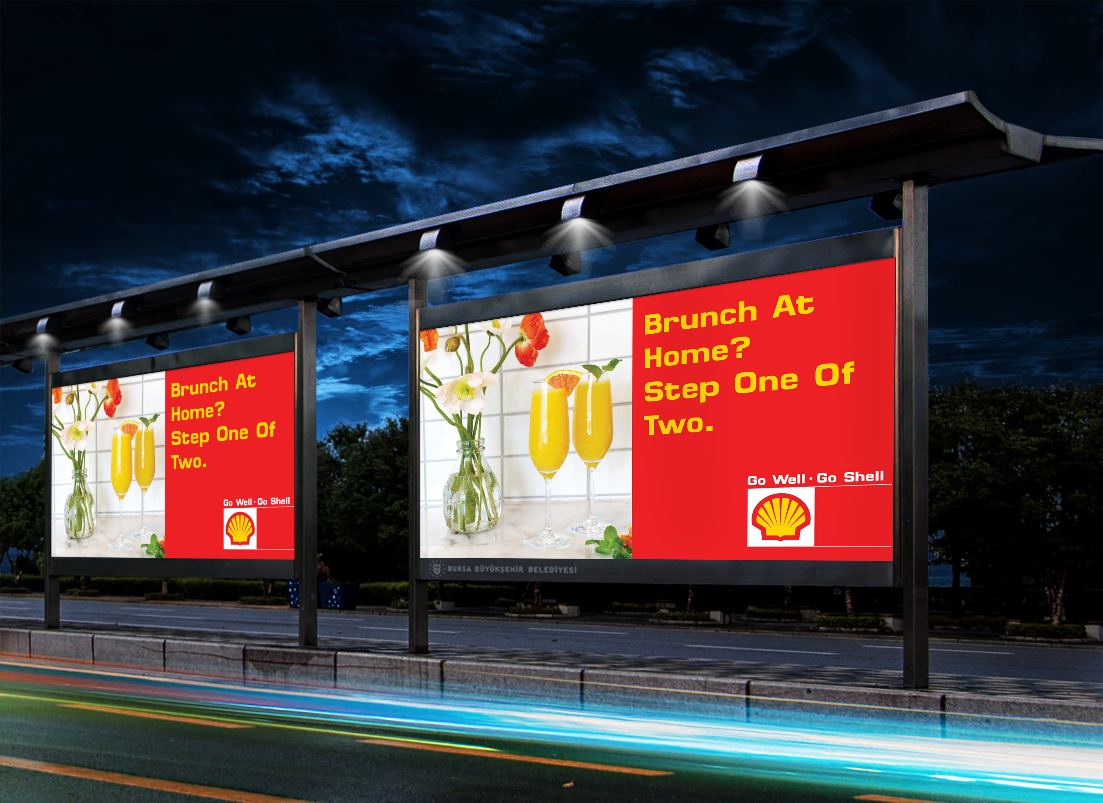 Shell Journeys Billboard: Brunch at home? Step one of two.