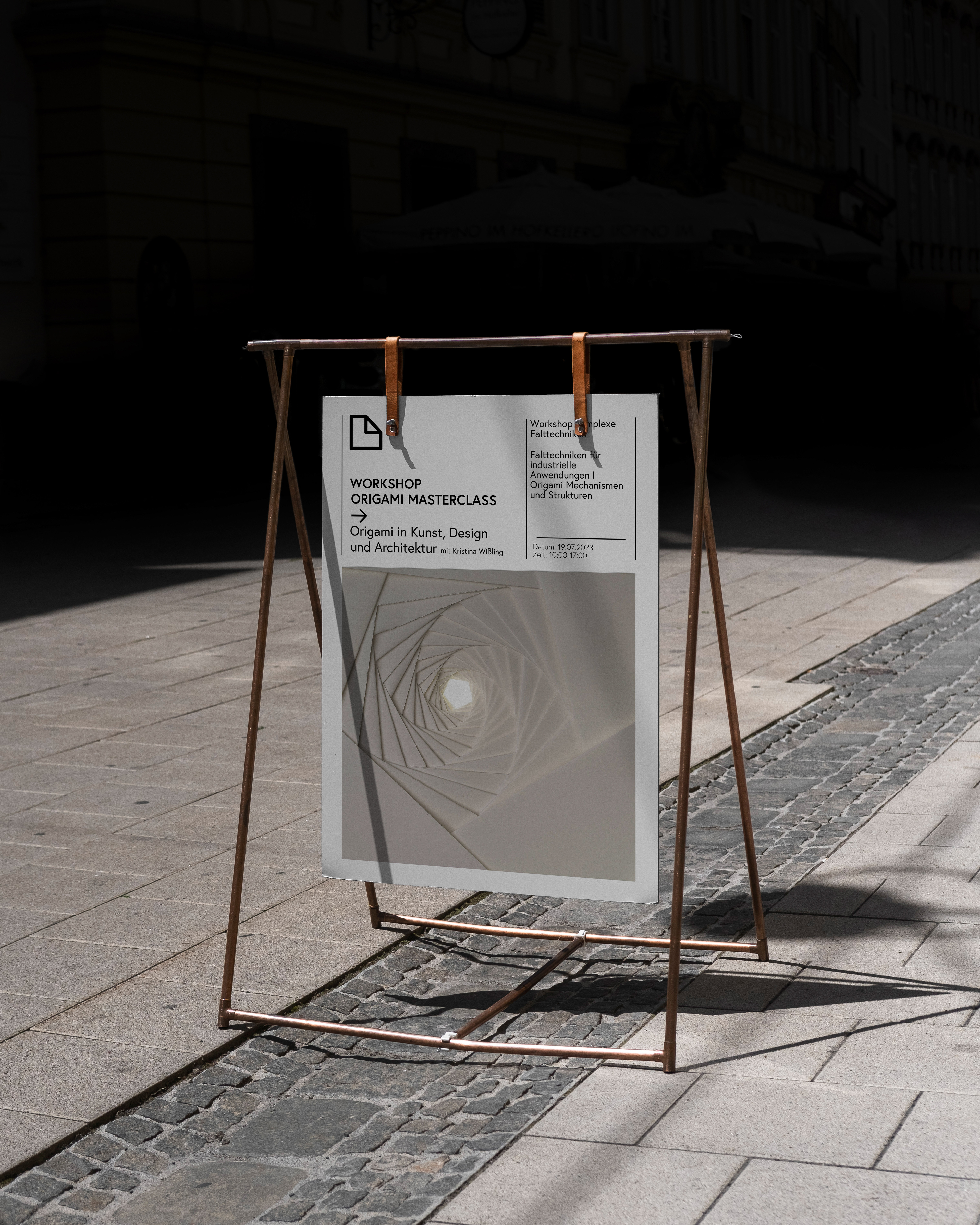 Plakat für den Workshop Origami Masterclass, Origami in Kunst, Design und Architektur
