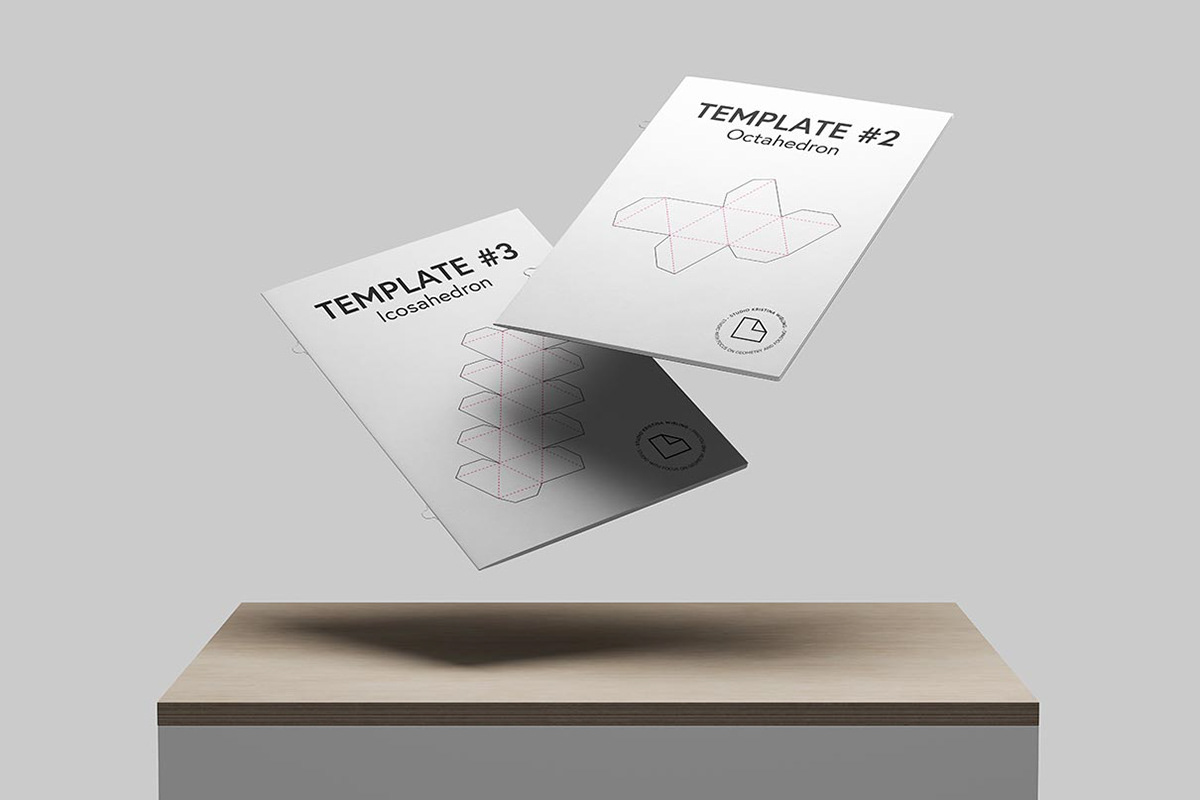 Template Icosahedron und Octahedron, Templates zum Download und zum Falten