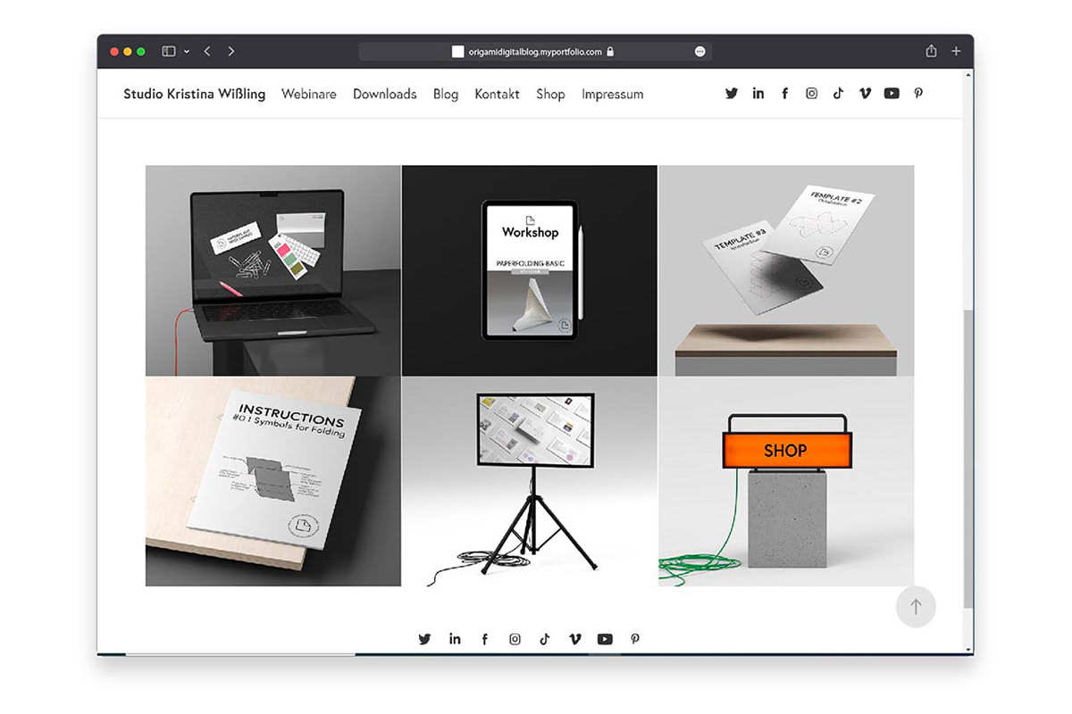 Screenshot Origamidigitalblog mit Beispielen