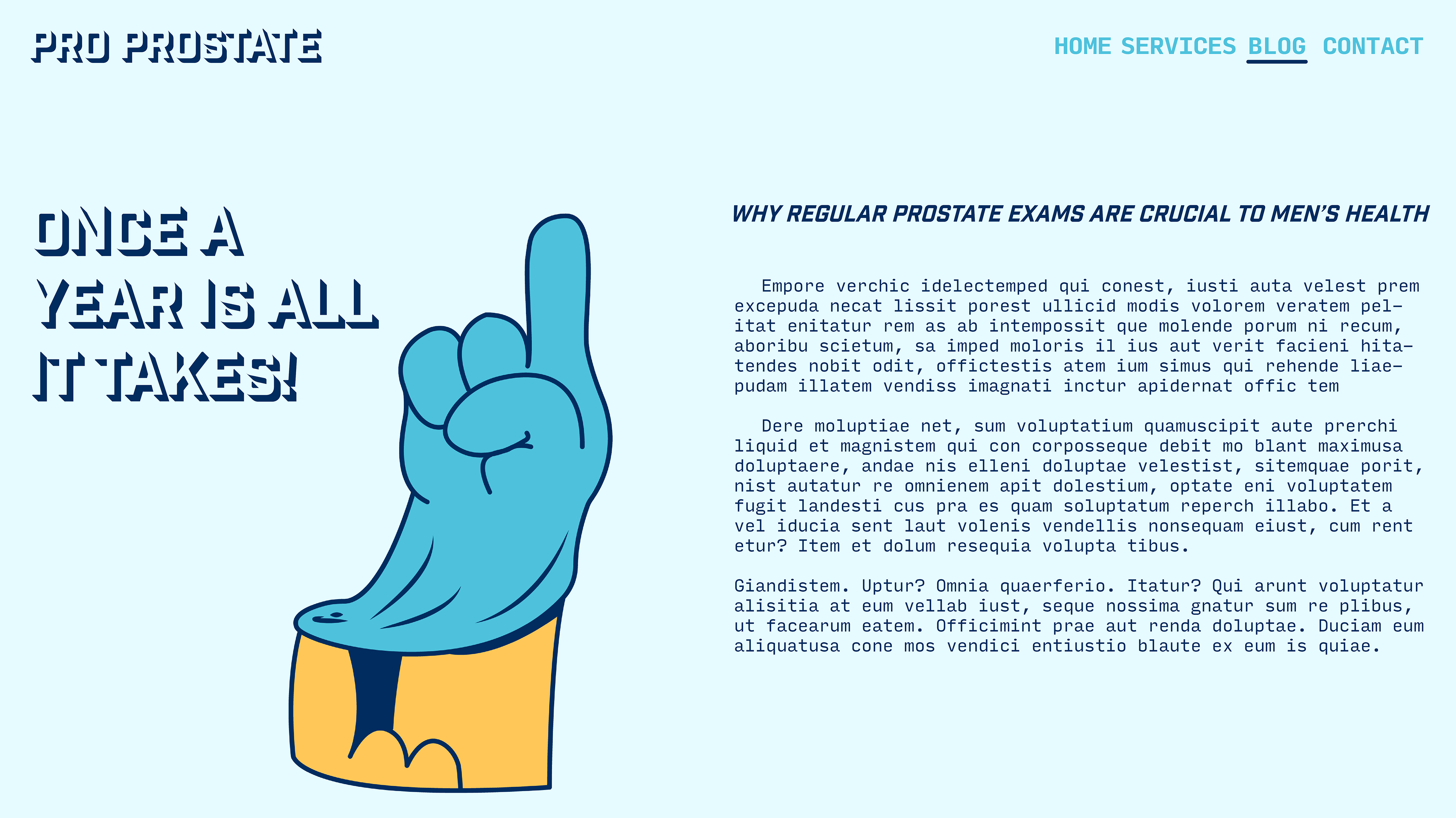 Blog page layout. This is a general guideline with Lorem Ipsum text.
