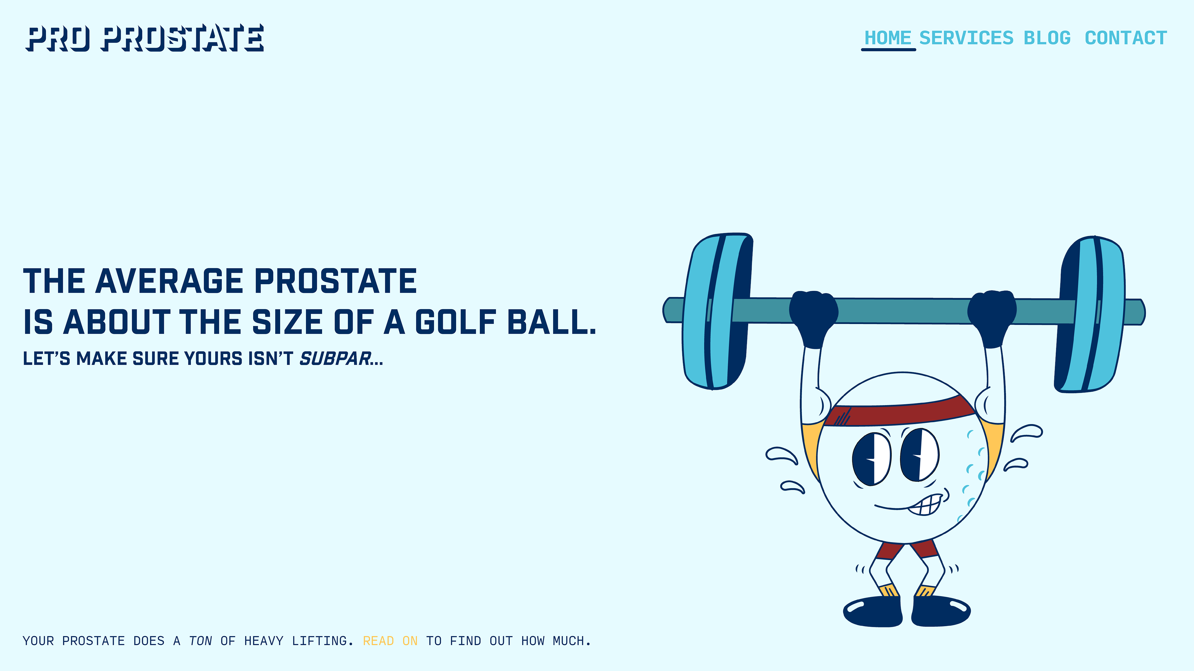 Website home page with a CTA to Read On.