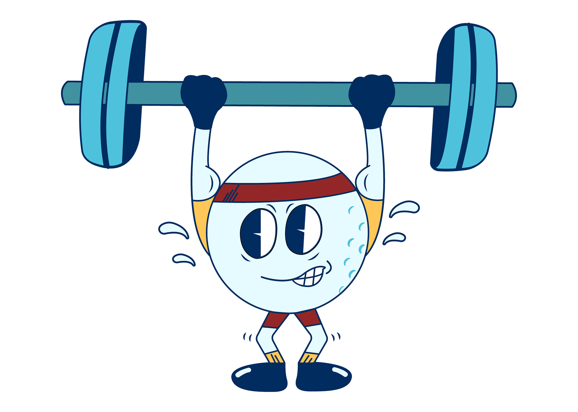Golf ball character illustration. He represents the average male prostate through the guise of a traditionally masculine activity..
