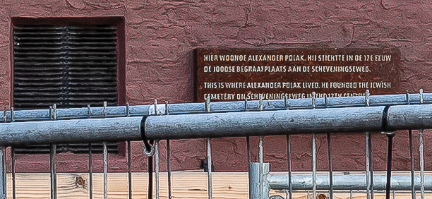 Aan de gevel ...Alexander Polak .... 17e eeuw