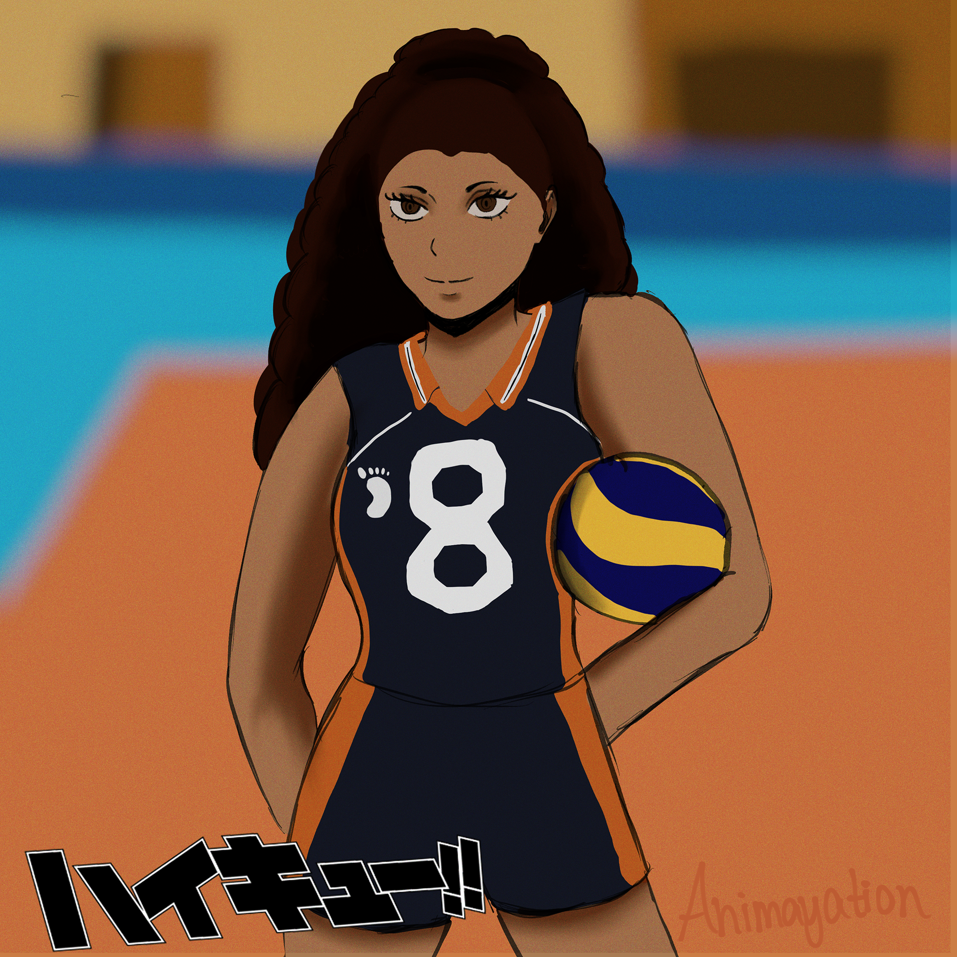 Myself reimagined into the Haikyu artstyle