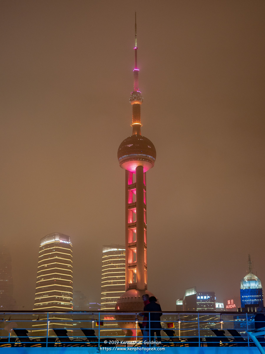 Leaving Shanghai at Night on Seabourn Sojourn