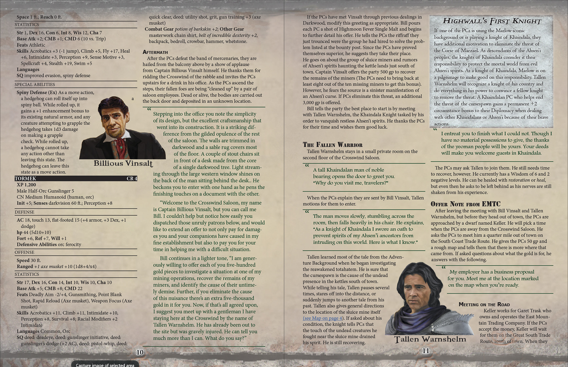 Portrait Placements and Names
