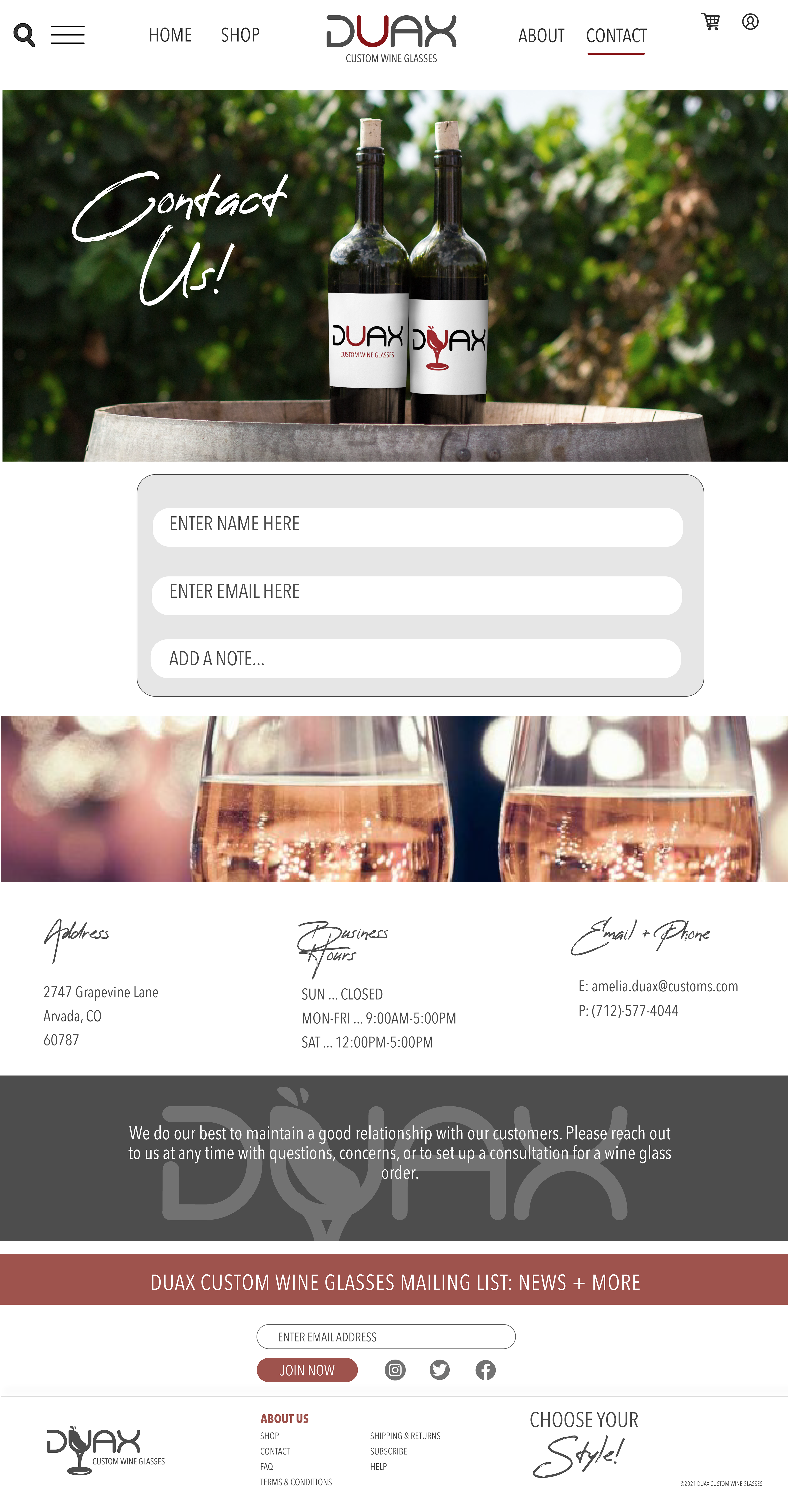 Website Contact Page