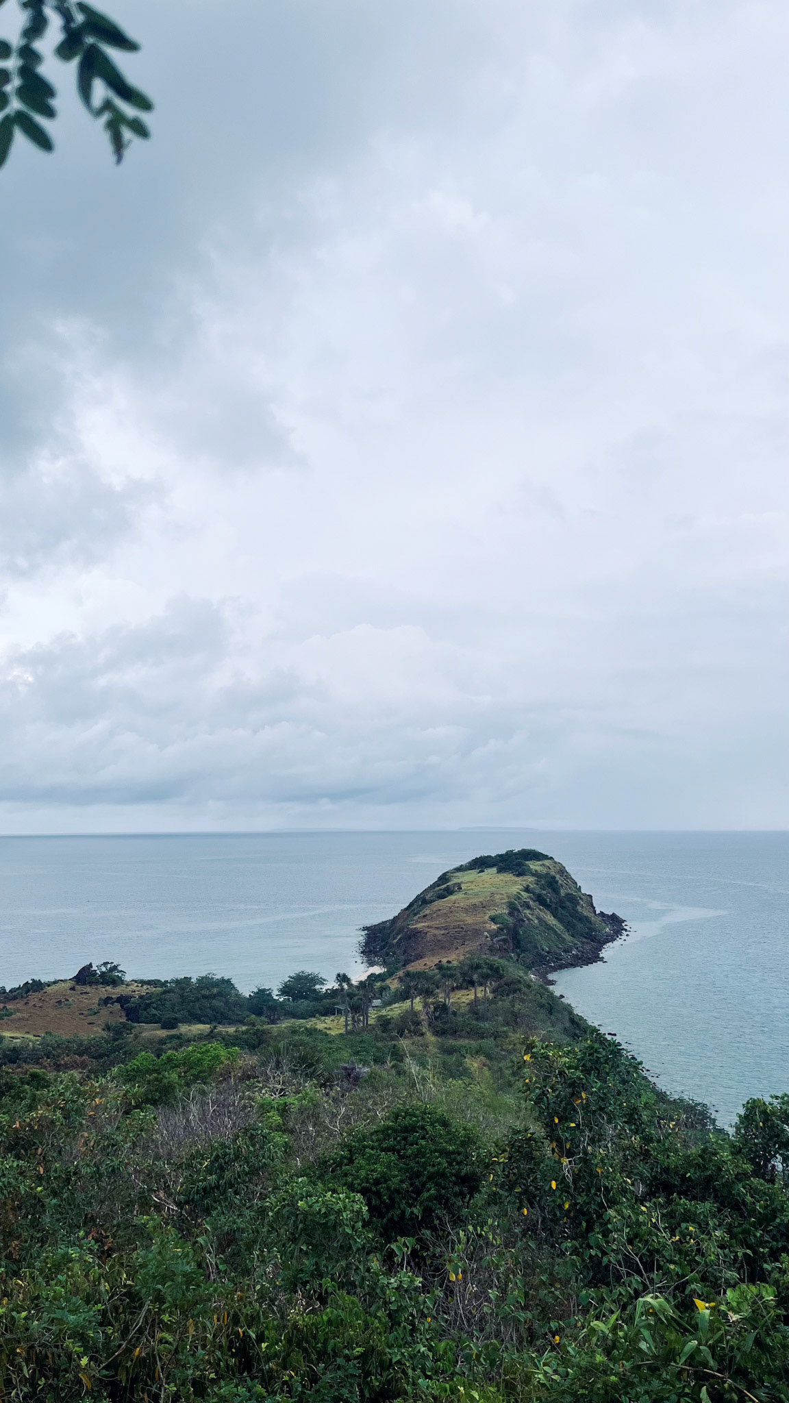 A view from the peak of the island