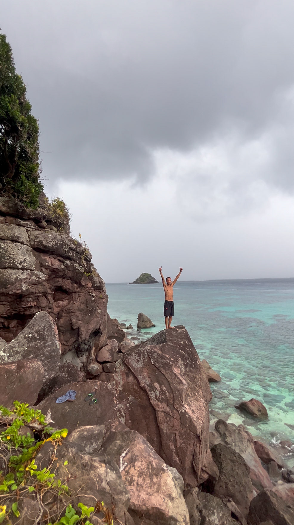 Rock formations in the island with the island's islet called Silangga