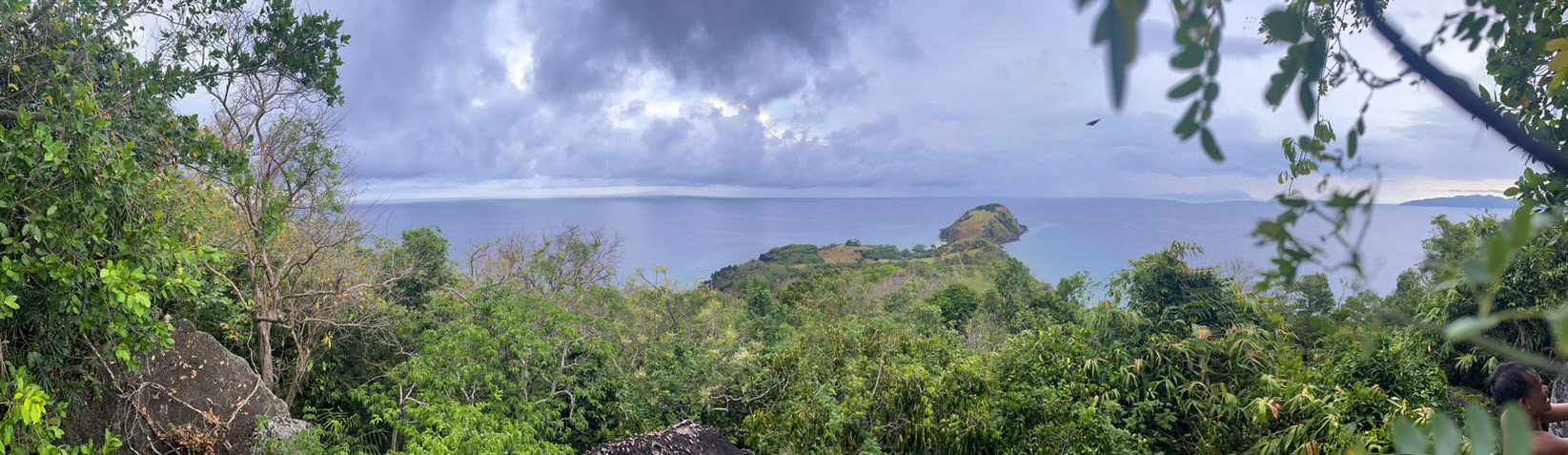 A view from the peak of the island