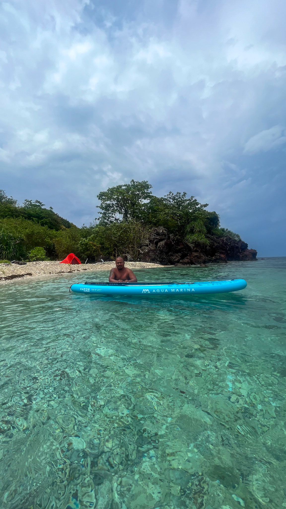 Clear waters in the island