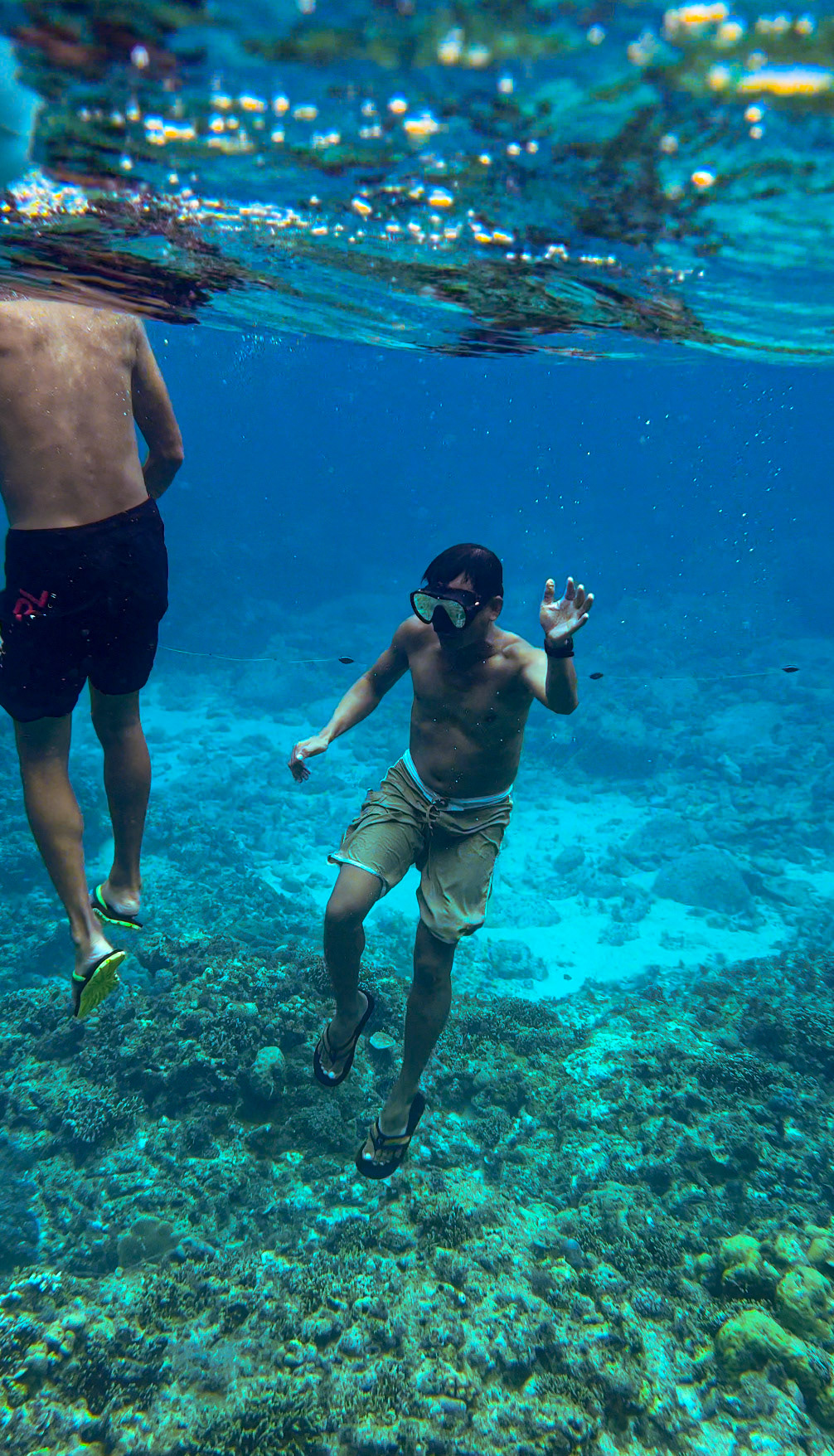 Clear waters in the island