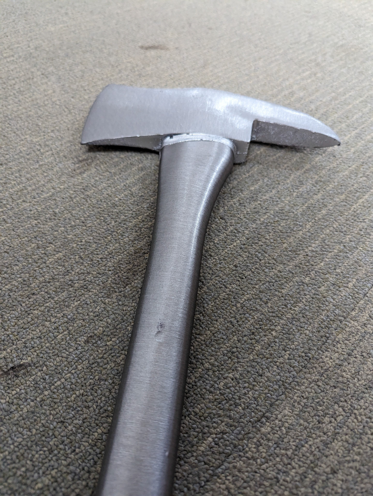 Soft brushed metal fire axe