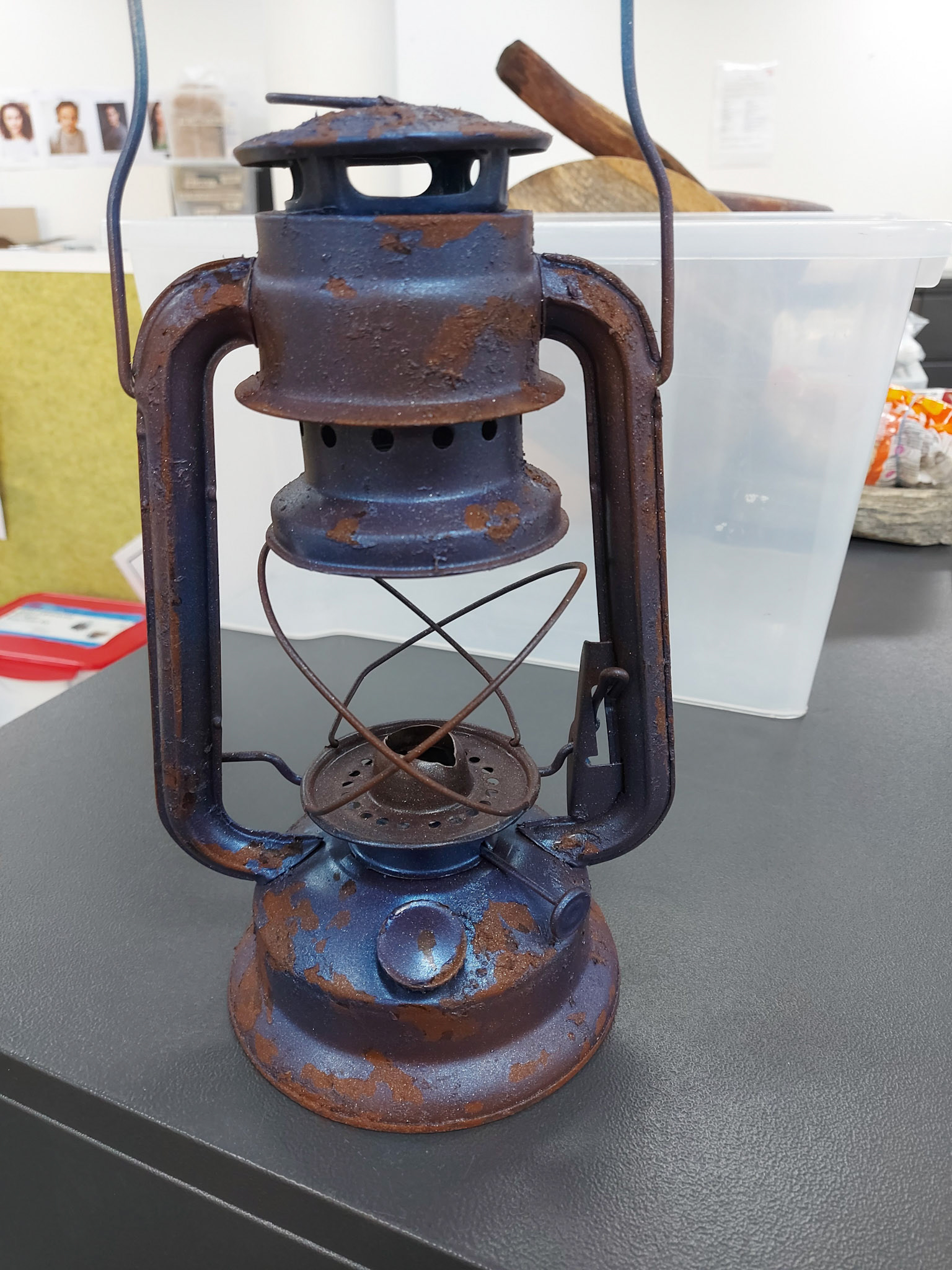 Rusted and aged lantern