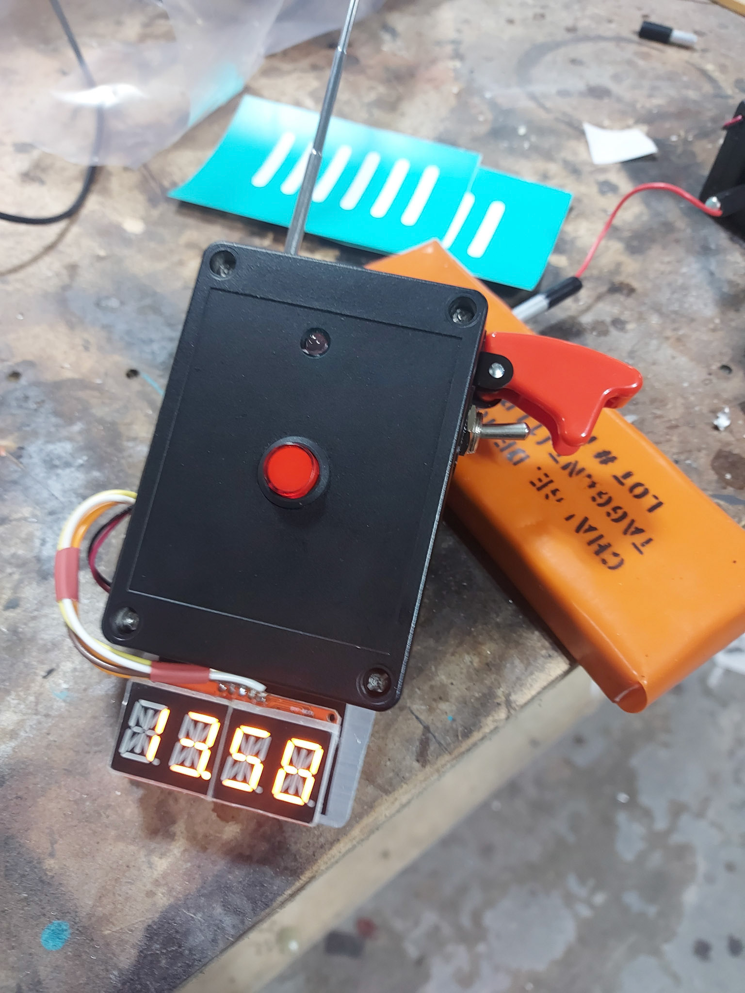 explosive detonator and explosives. Working electronic timer by Edward McAndrew