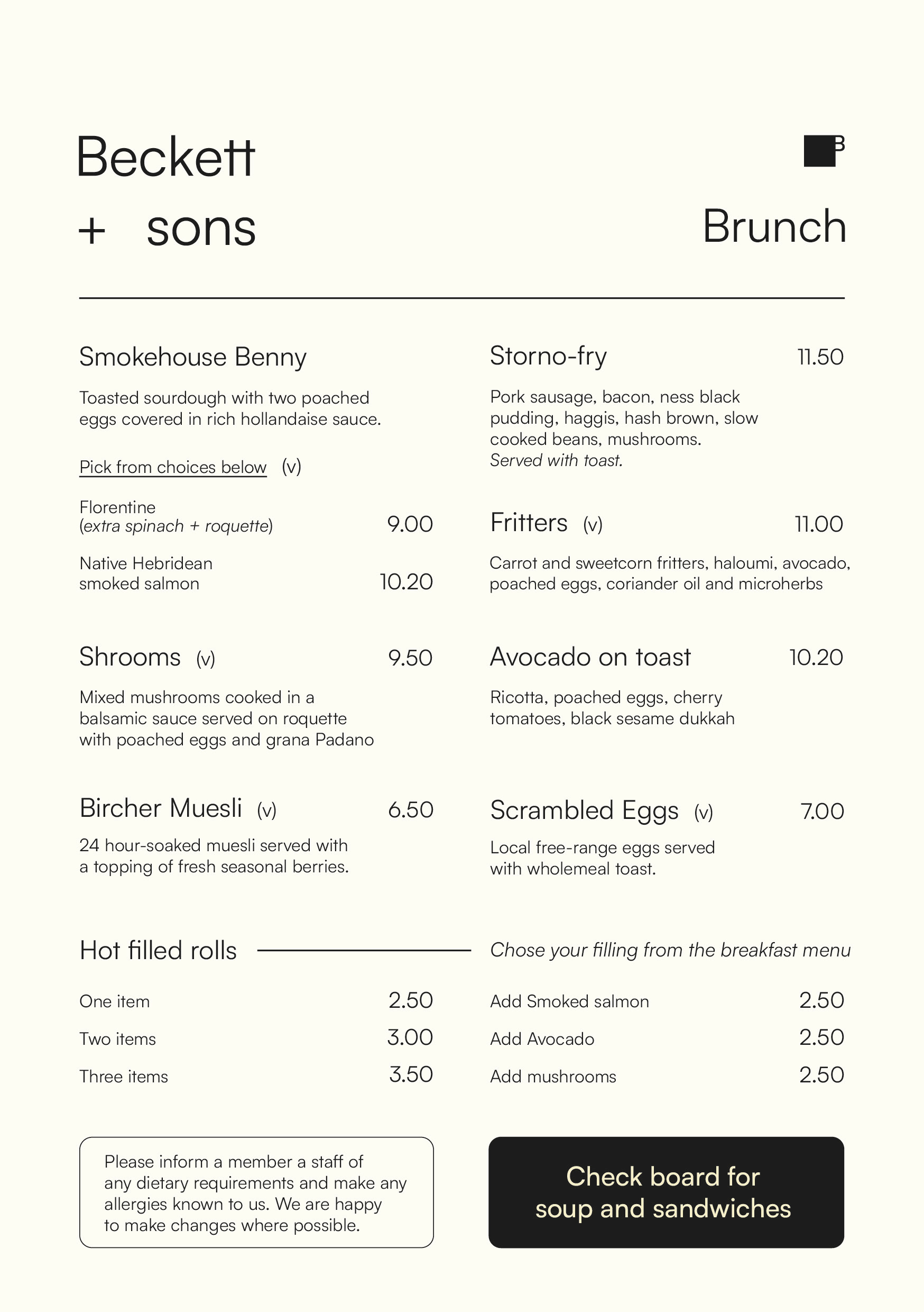 beckett-sons-menu