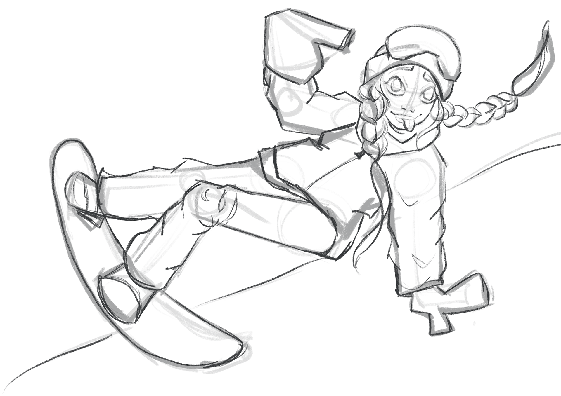 Design process for snowboarding girl