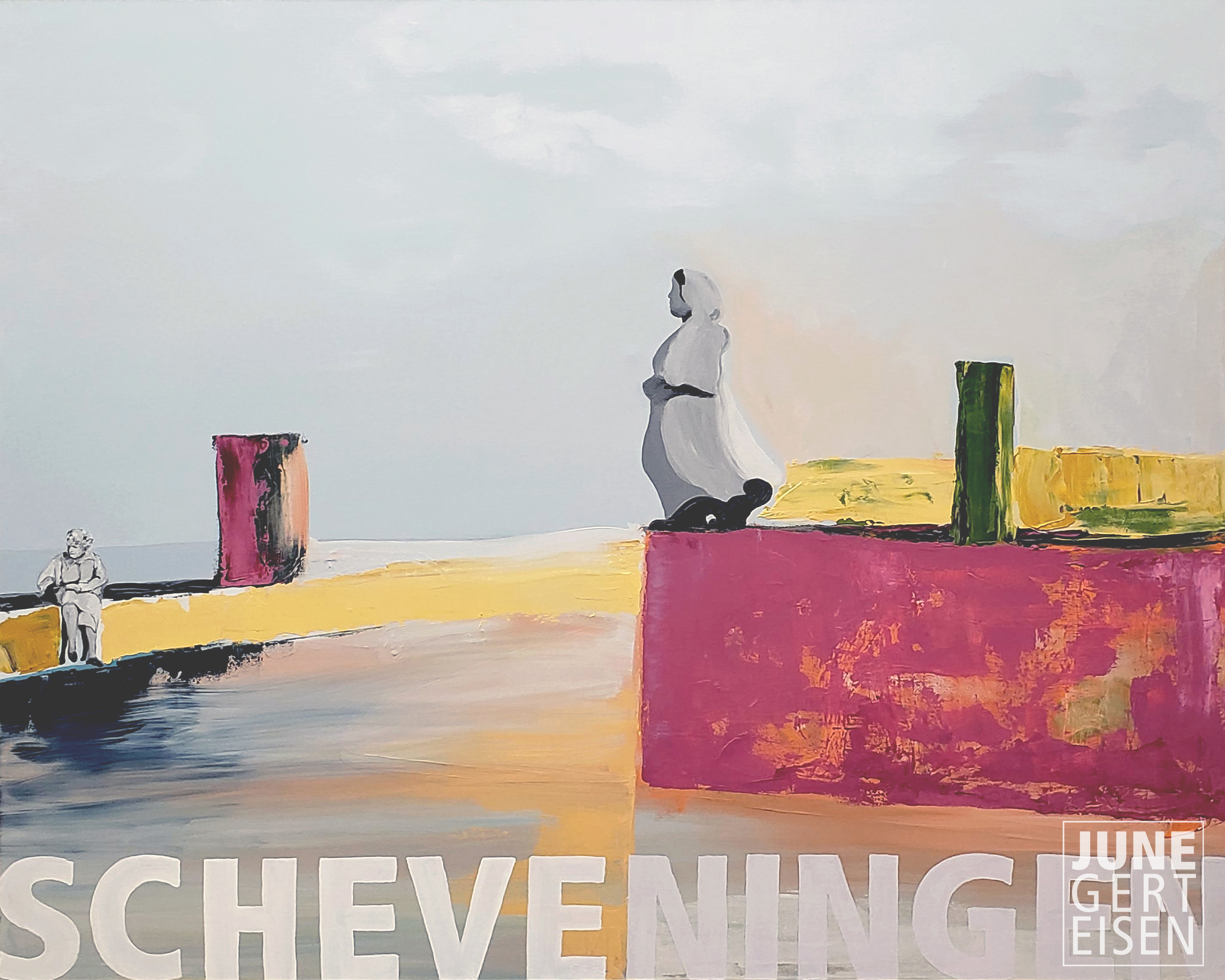 Scheveningen Beach, 2022. The Netherlands. Oil on canvas, 48 x 60 inches.