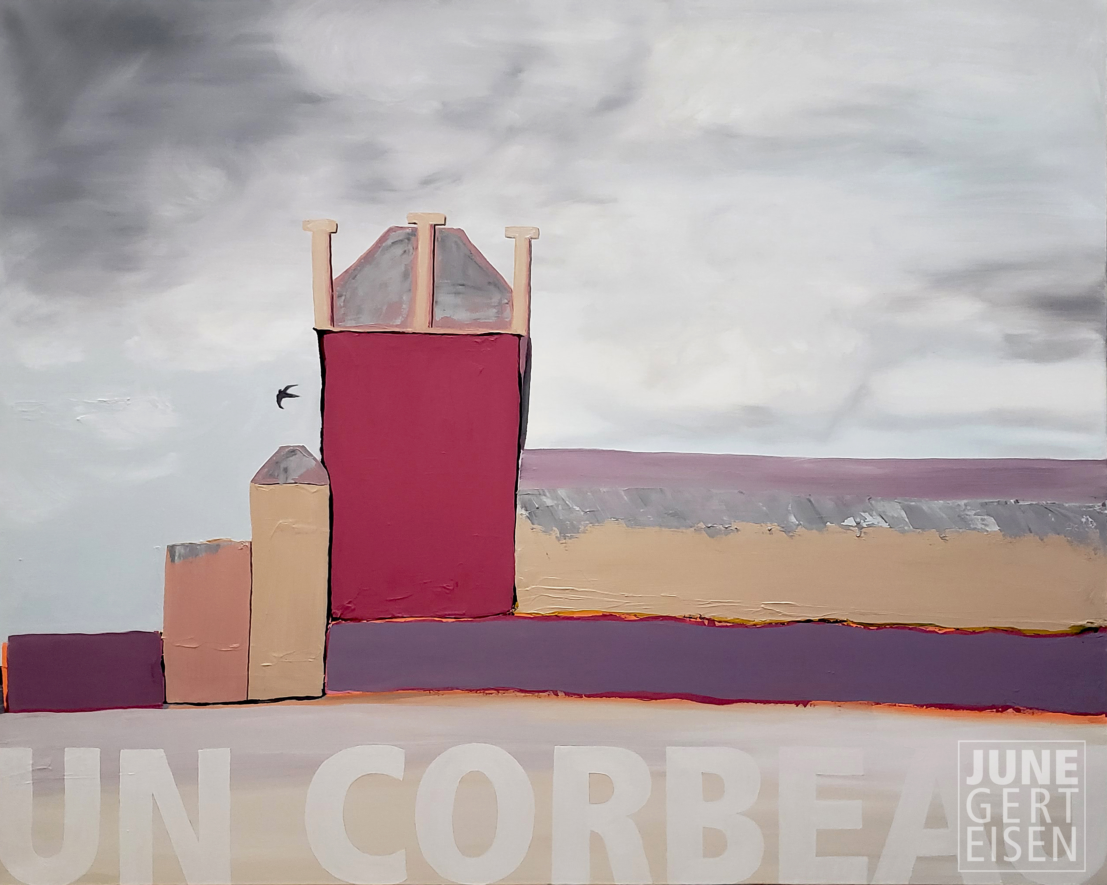 Un Corbeau, Paris, 2022. Oil on canvas, 48 x 60 inches.