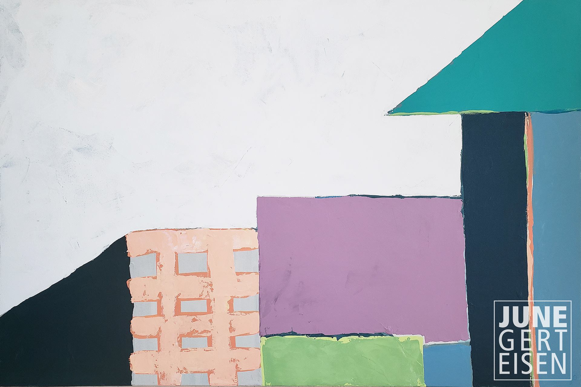 Downtown, 2022. Acrylic on canvas, 24 x 36 inches.