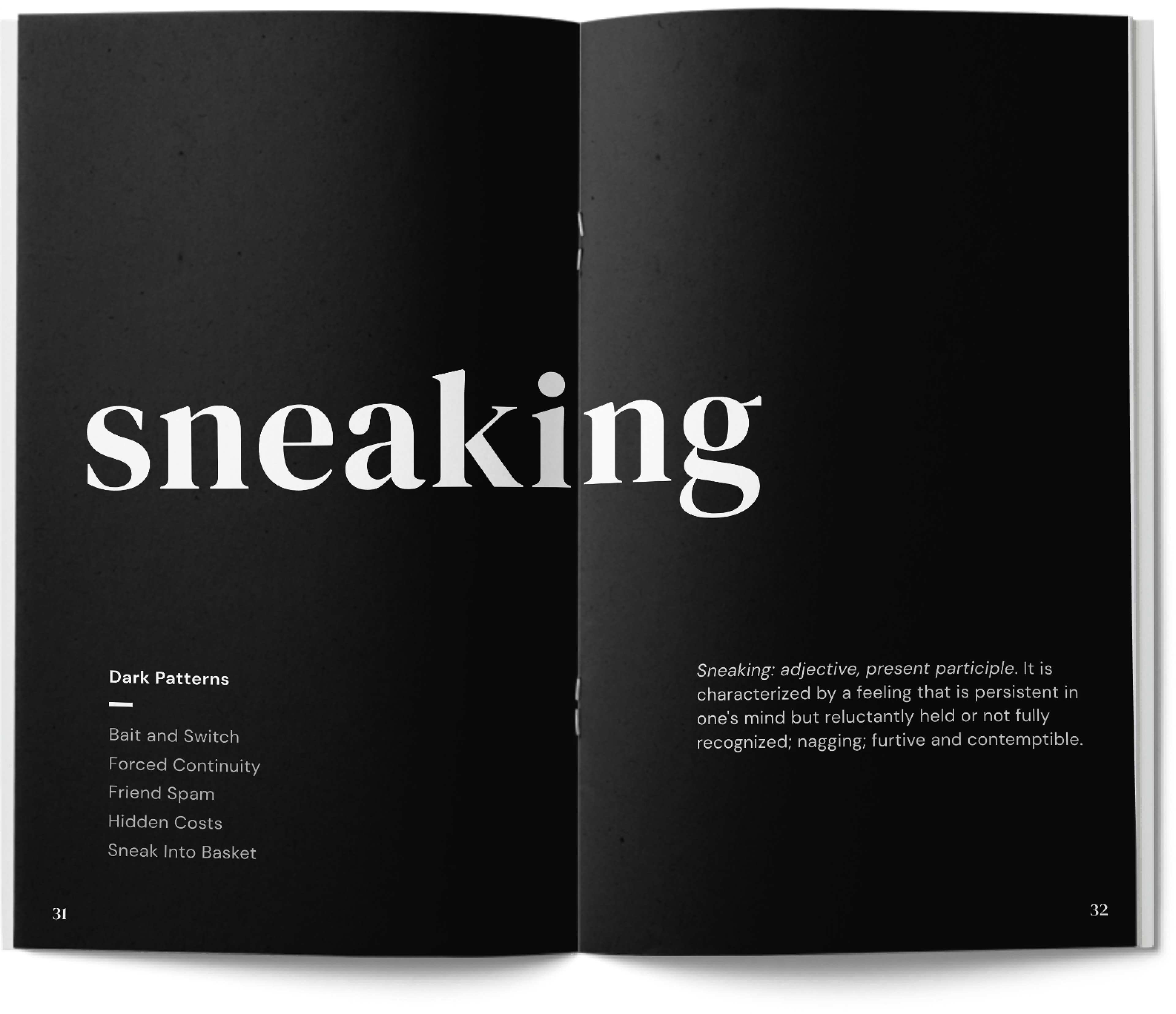 An example of the section layouts for our zine.