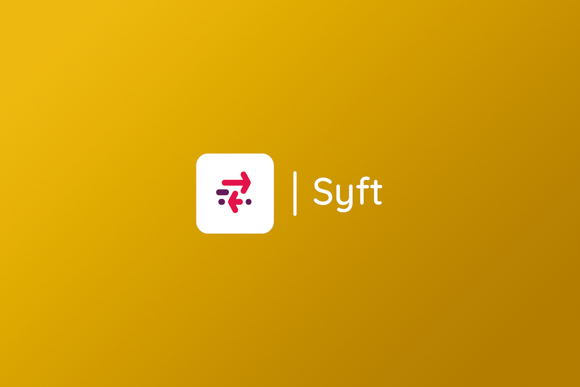 Syft logo on a yellow background