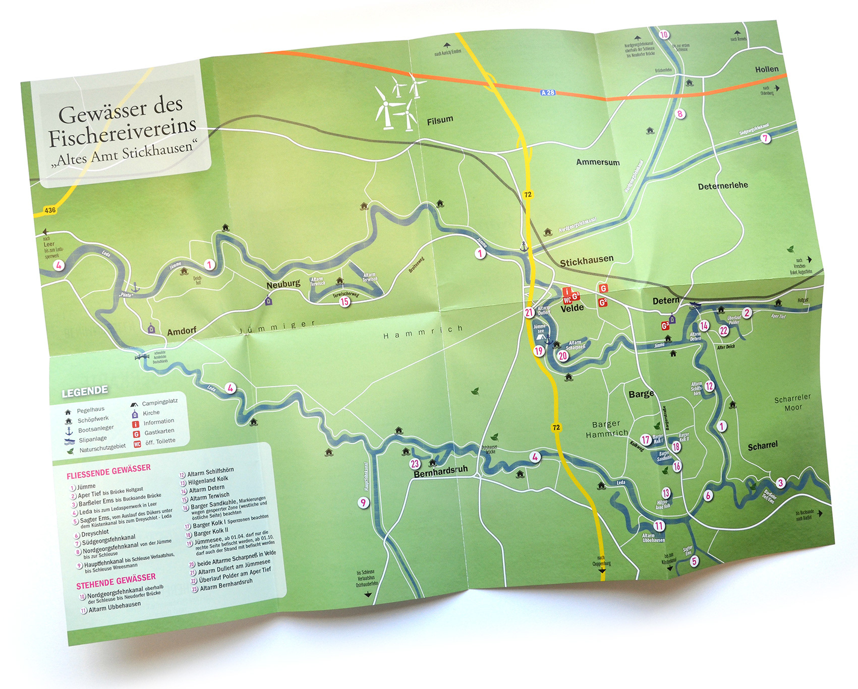 Gewässerkarte, digitale Illustration