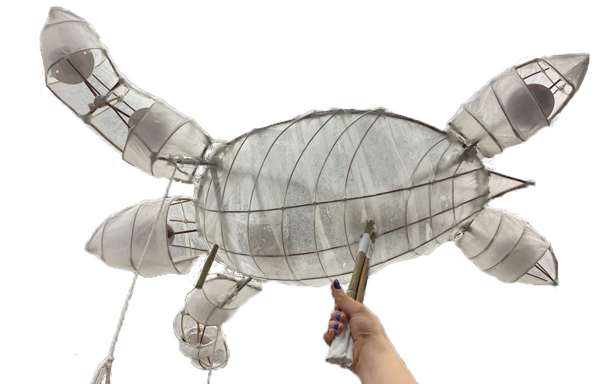 Turtle puppet in manufacture
