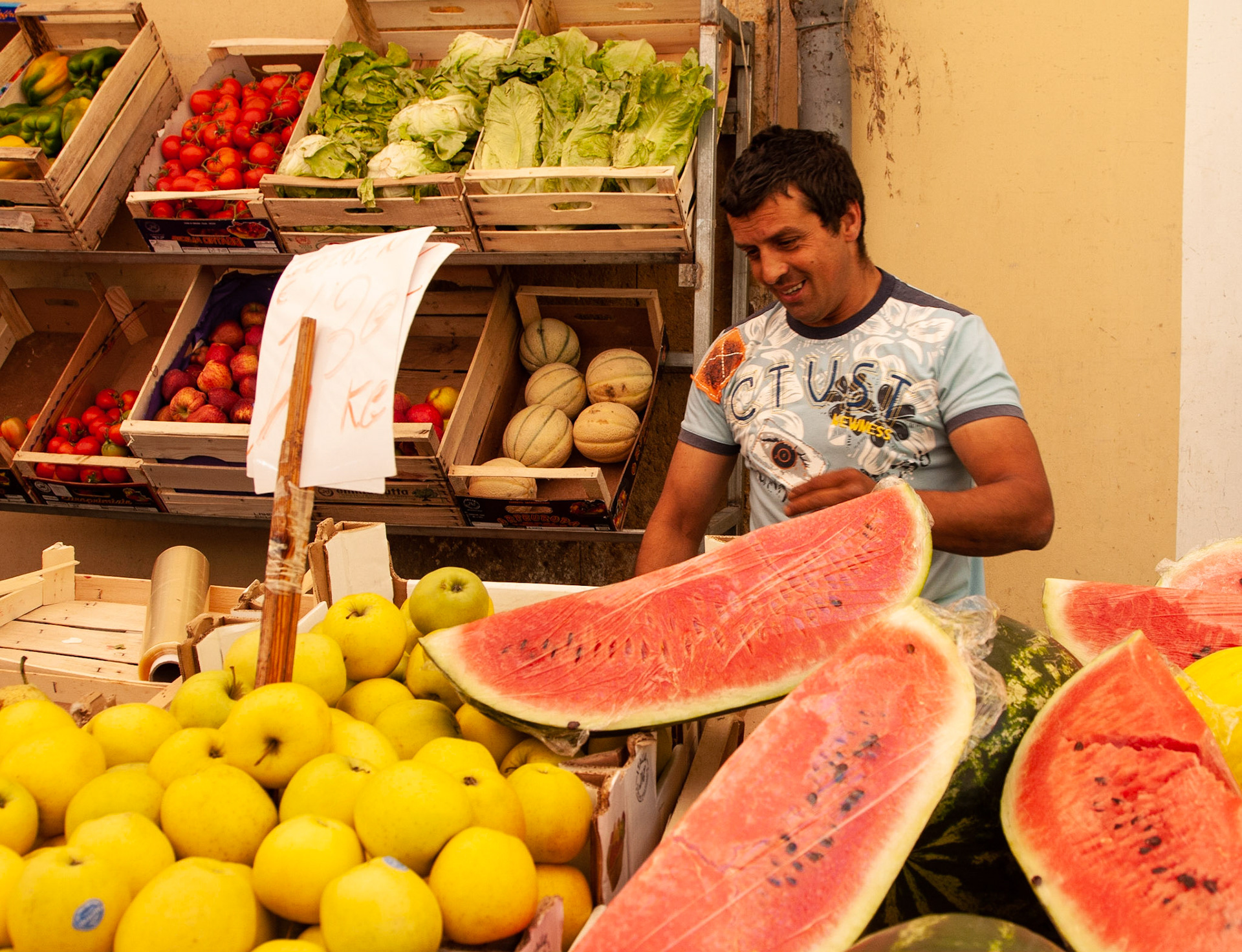 Fresh melons at the market