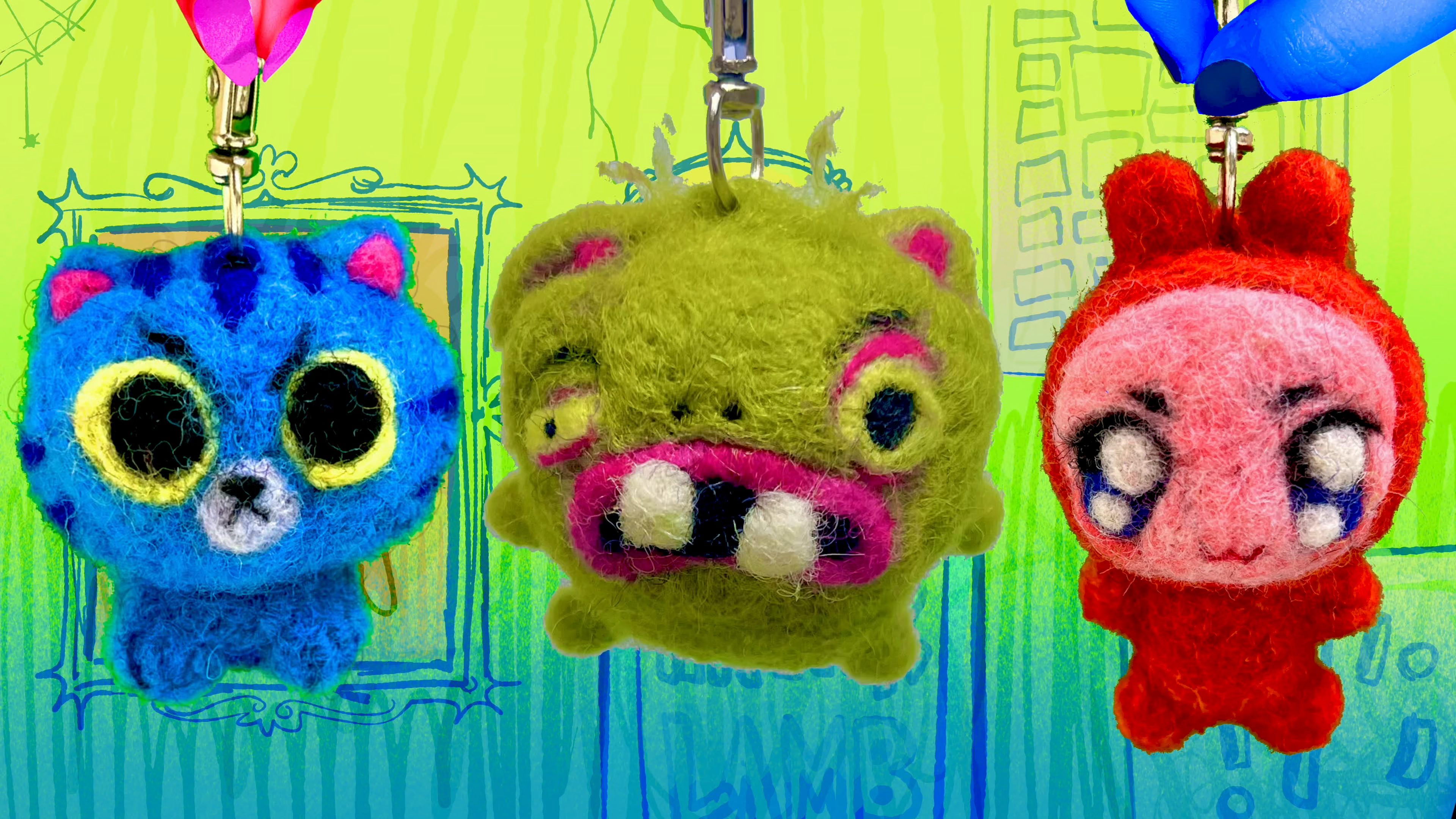 Needle felted puppets by Alyssa Anderson