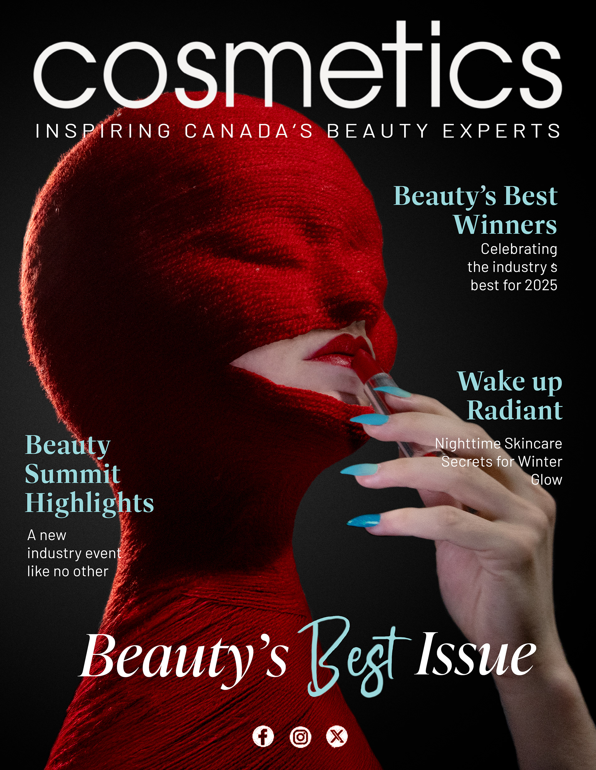 Fiktivní titulní strana časopisu (grafika: magazín Cosmetics)