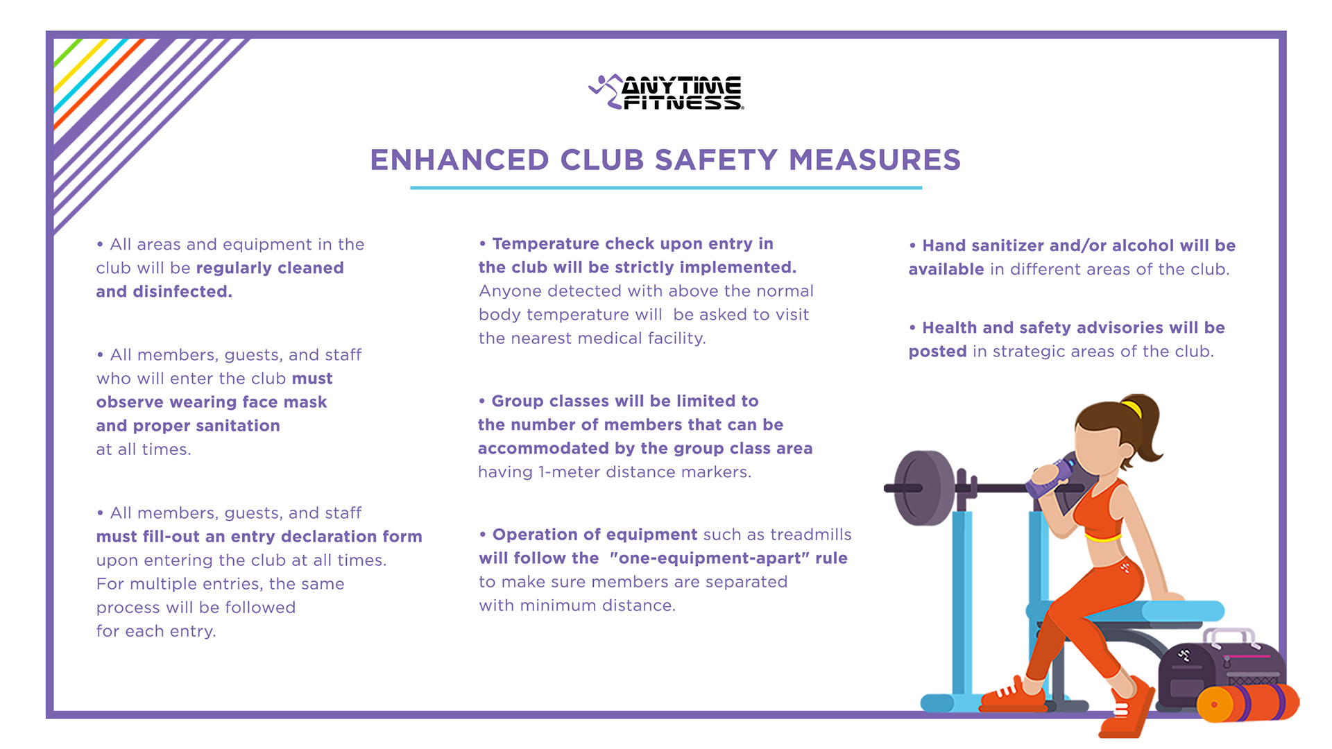 Enhanced club safety measures infographic