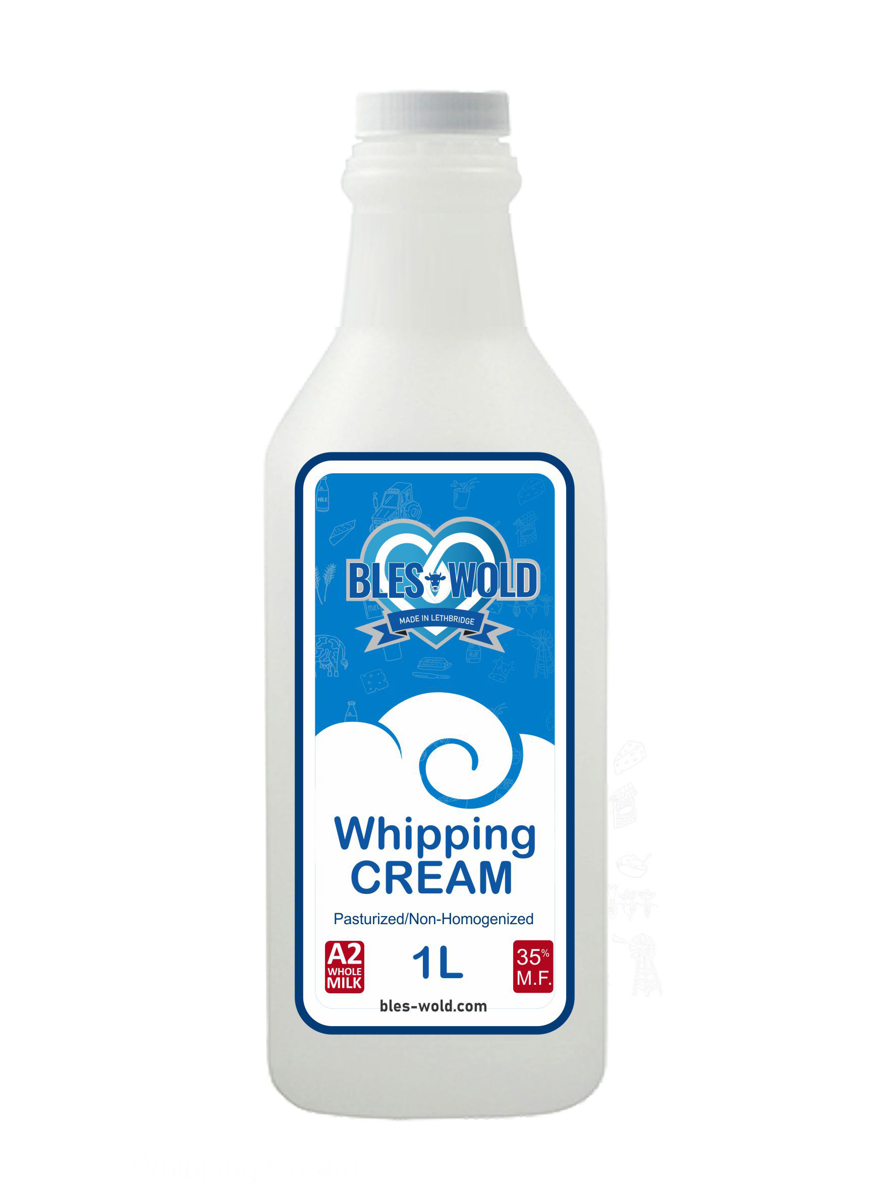 Whipping Cream container label design