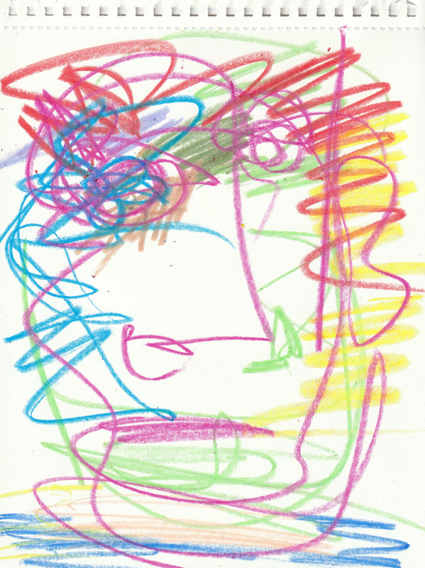 Self Portrait, 2020. Crayon on paper, 8.5 x 11 in. 